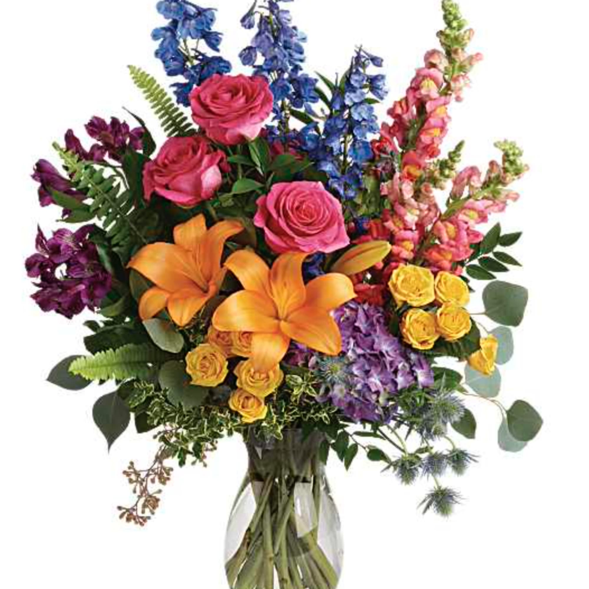 Color any occasion beautiful with this lovely bouquet of hydrangea, roses and