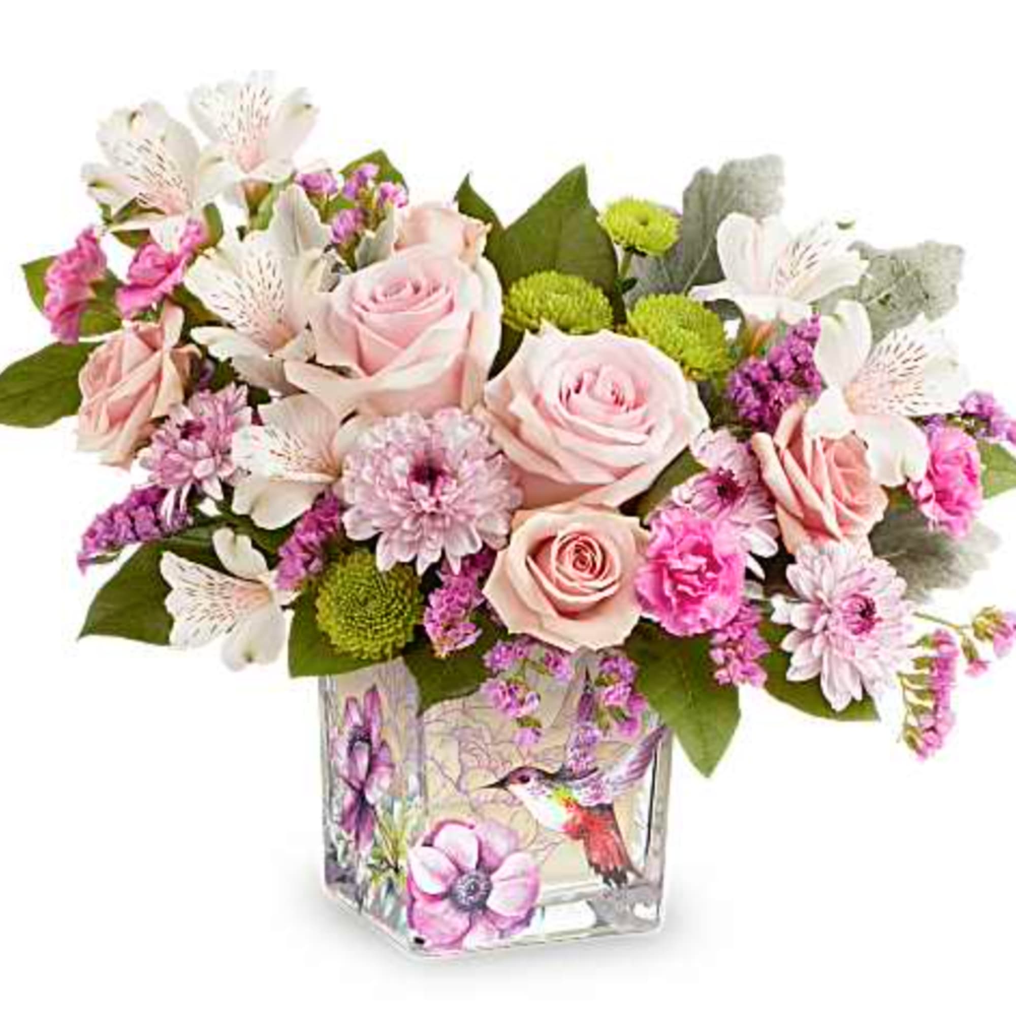 Sweet as a hummingbird flitting through a garden, this pretty pink rose
