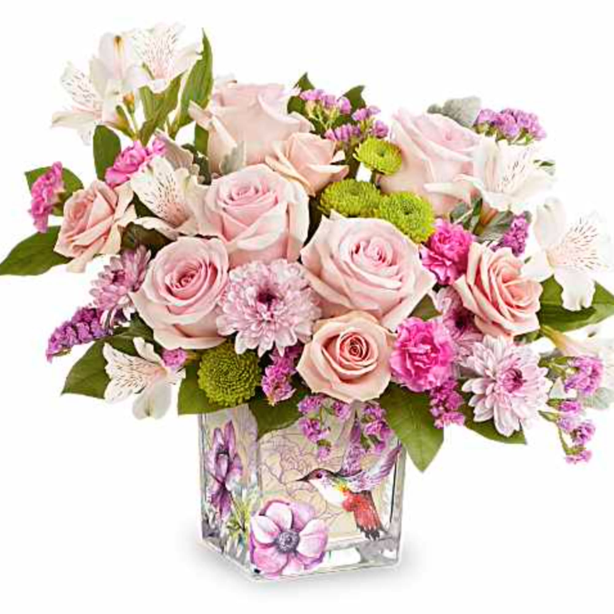 Sweet as a hummingbird flitting through a garden, this pretty pink rose
