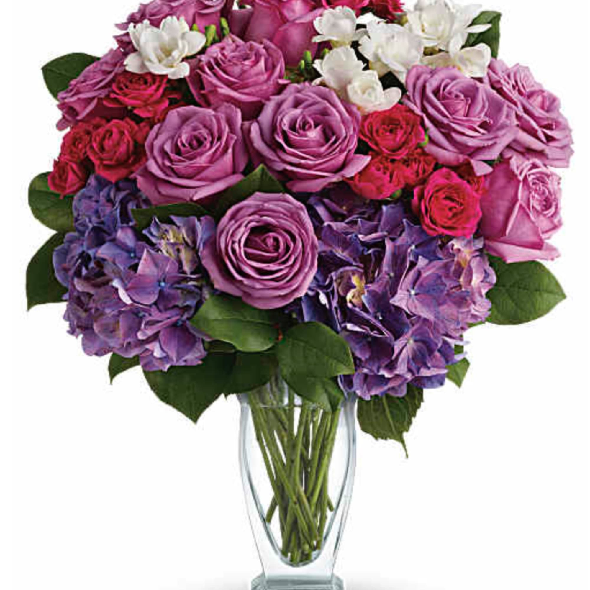 She'll wax poetic over this posh purple presentation! A unique mix of