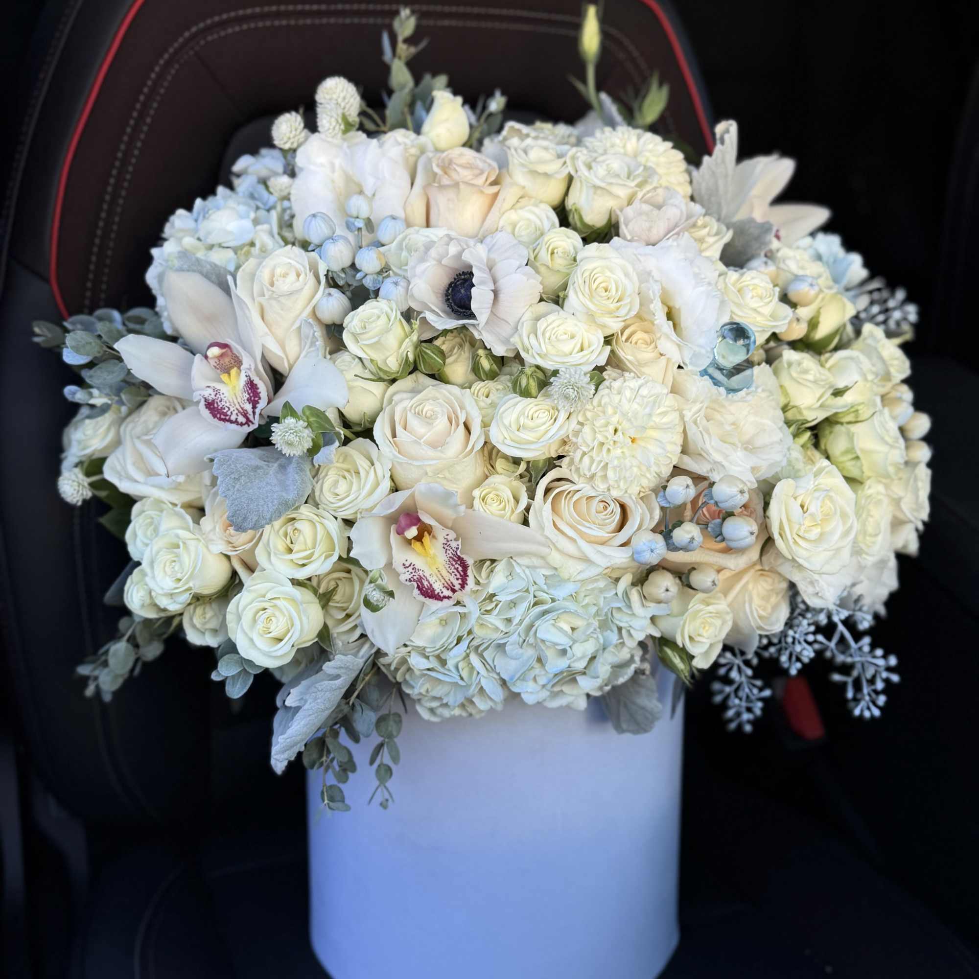 A bright and cheerful arrangement of pink and multicolored blooms, inspired by