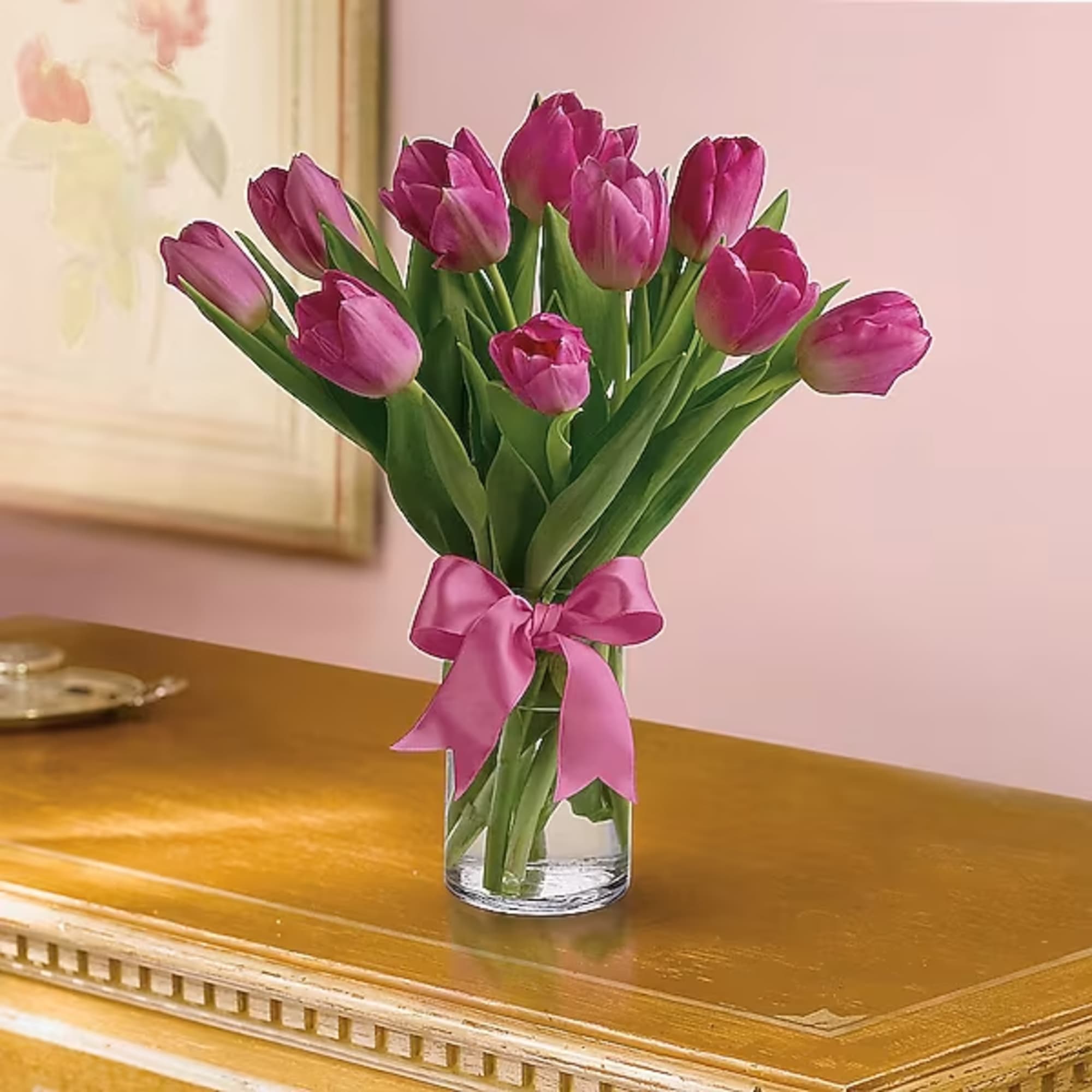 Beautiful and "simply said" light pink tulips are a hip way to, photo 2 of 2