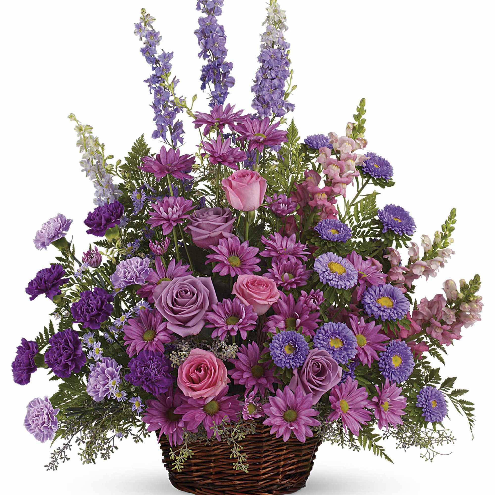Soothing lavender, respectful purple and compassionate pinks are combined beautifully in this