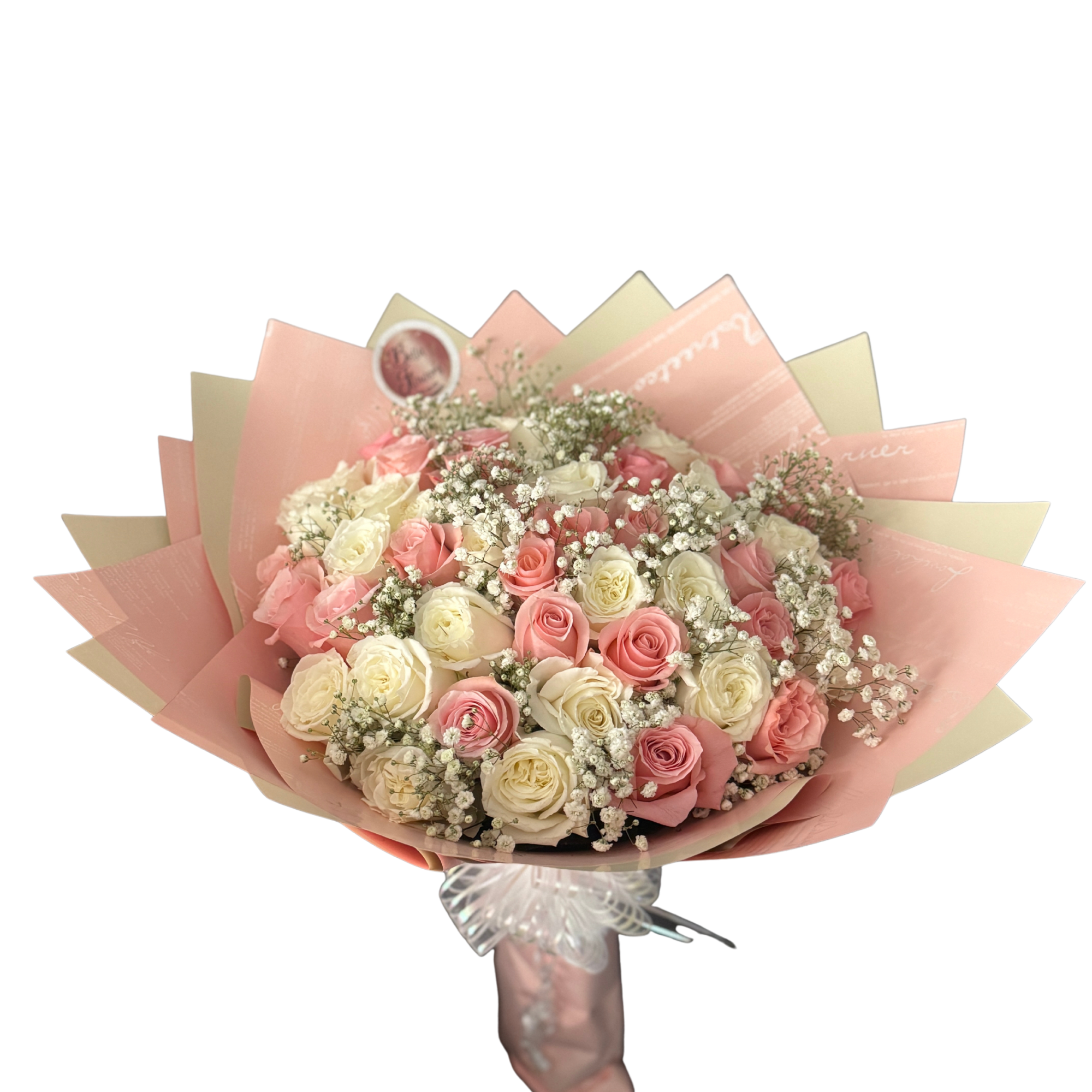 Bouquet de 50 rosas y baby breath, photo 2 of 2