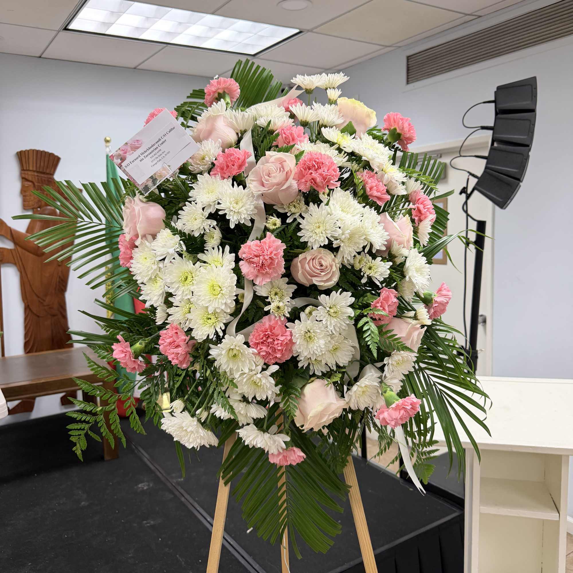A large standing sympathy spray that reads as quietly elegant and deeply, photo 2 of 2