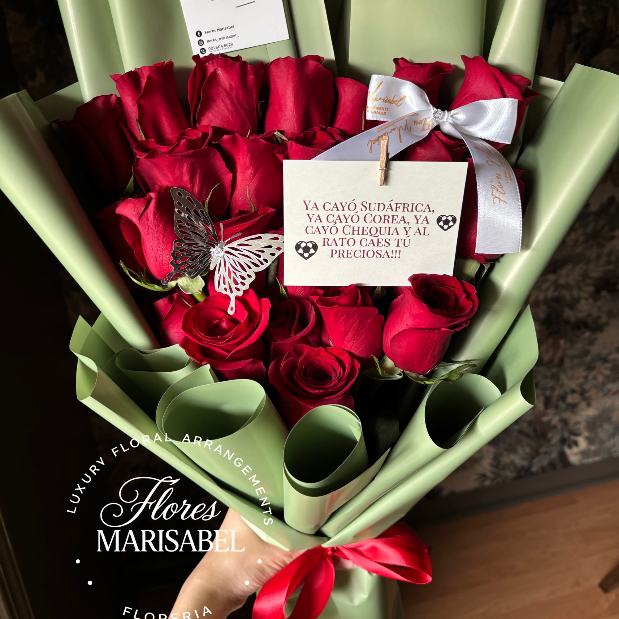 24 red roses includes: 1butterfly, note card pictured