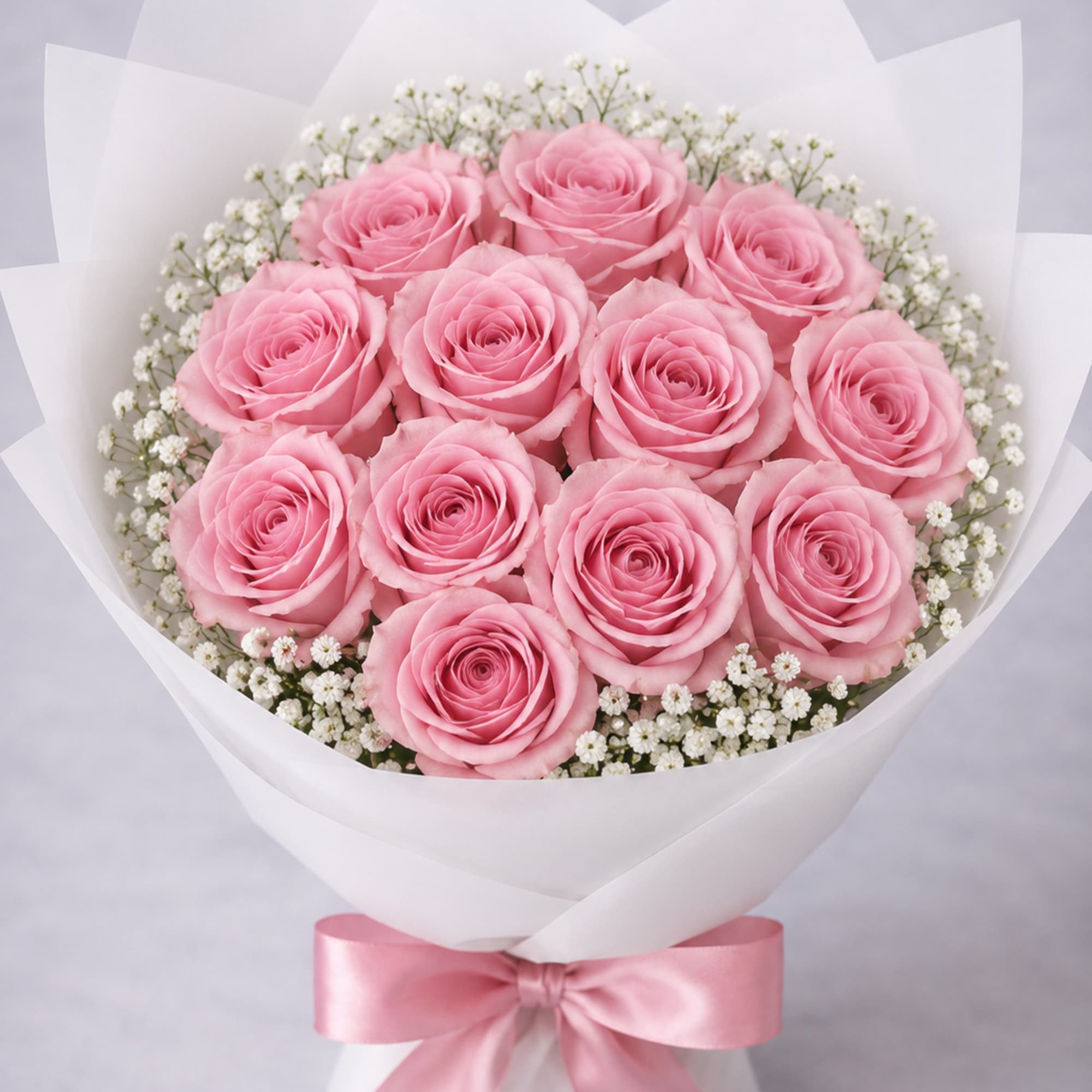 Light Pink Mondial Rose Bouquet

Soft, elegant, and timeless, this bouquet features premium