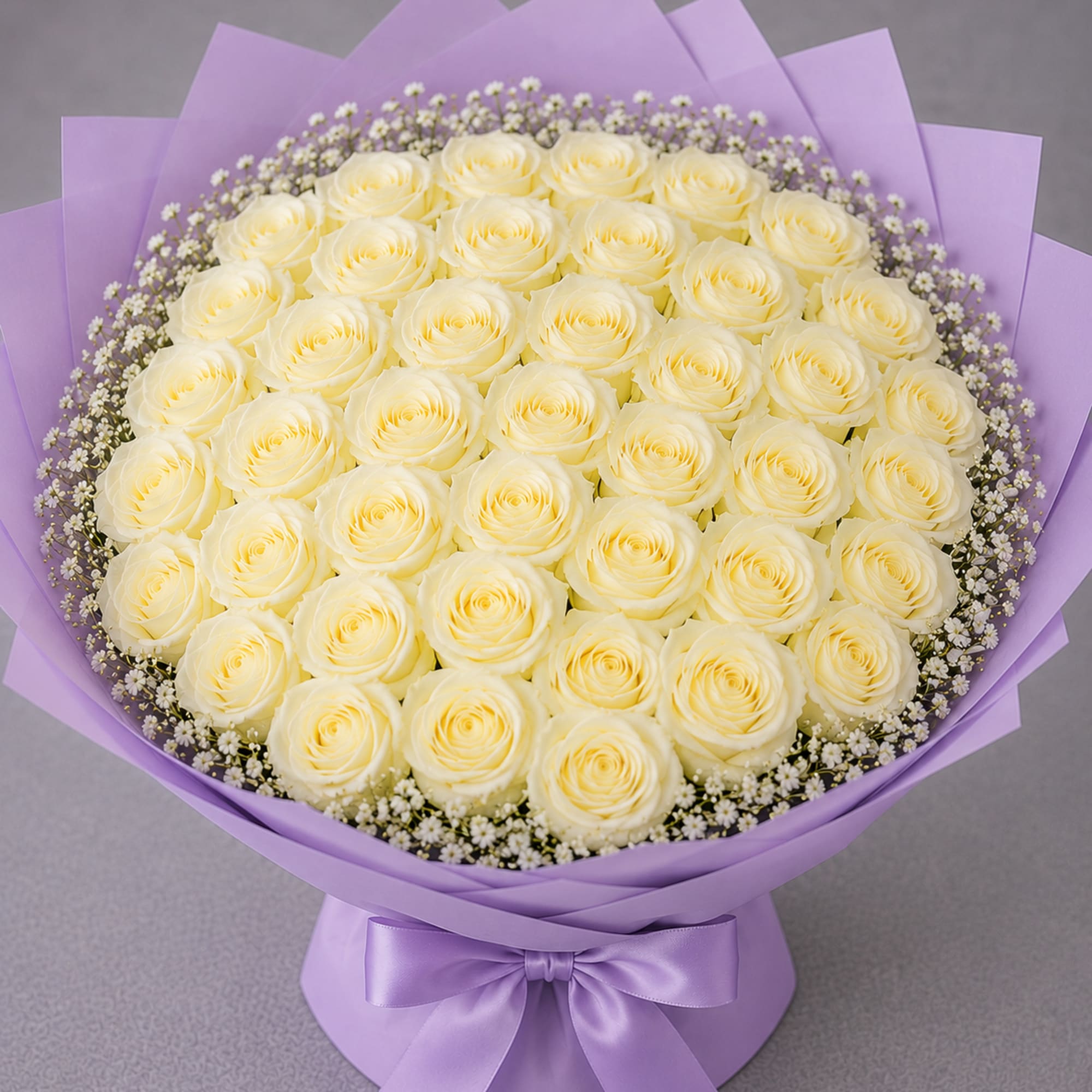 White Mondial Rose Bouquet

Elegant, graceful, and effortlessly sophisticated, this bouquet features premium