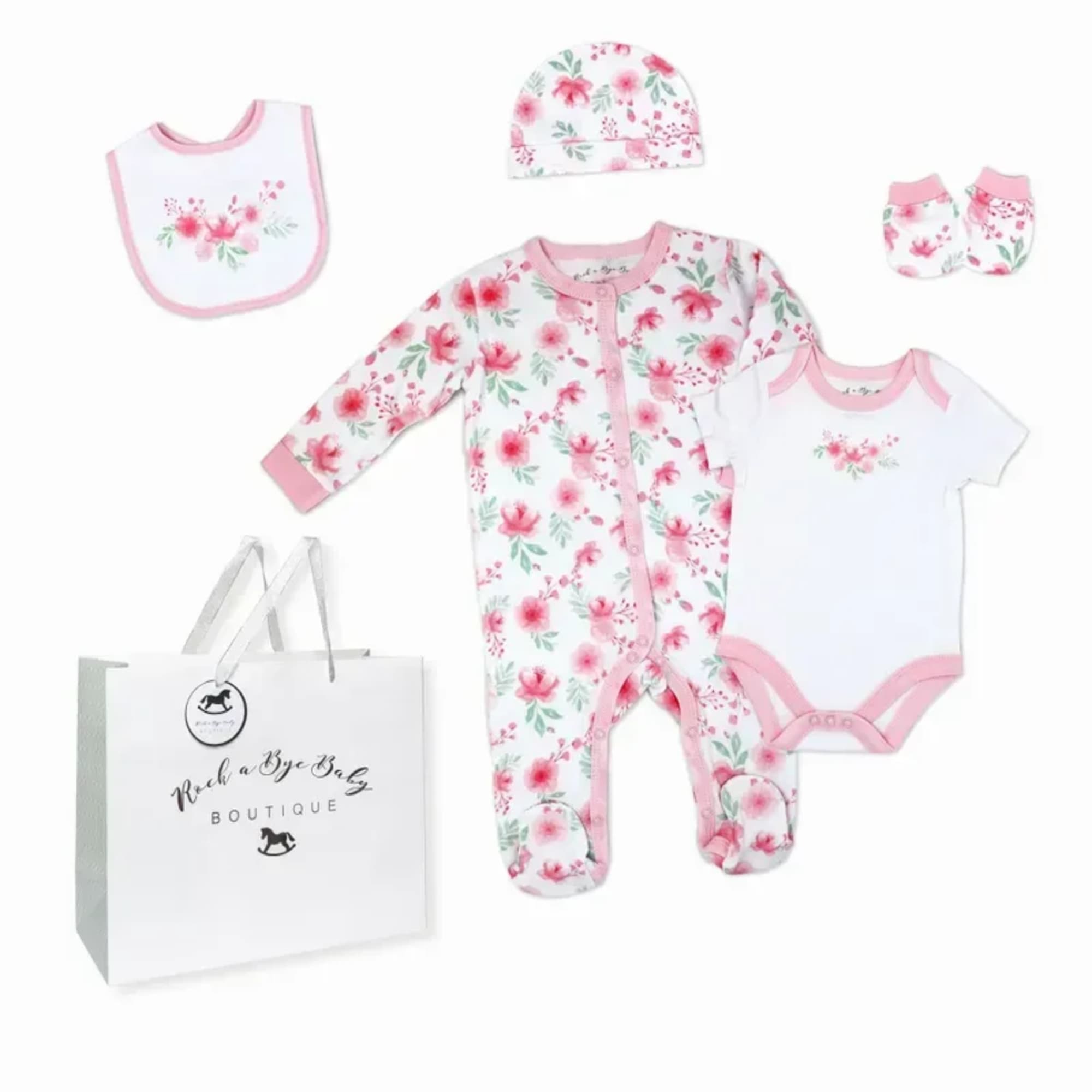 Baby Gift Basket Includes, Activity Toy, Socks, 5 Piece Clothing Set, Receiving, photo 4 of 6