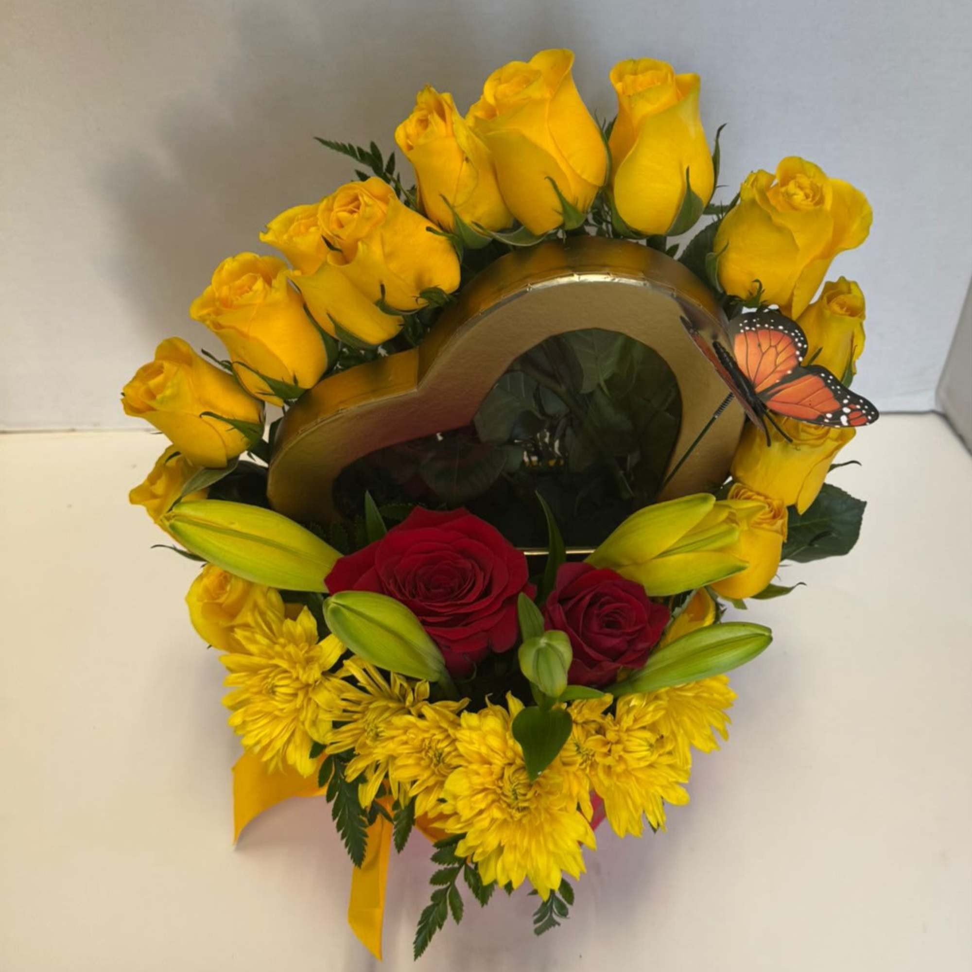 It suggests a new beginning or a radiant feeling. Giving yellow flowers, photo 2 of 2