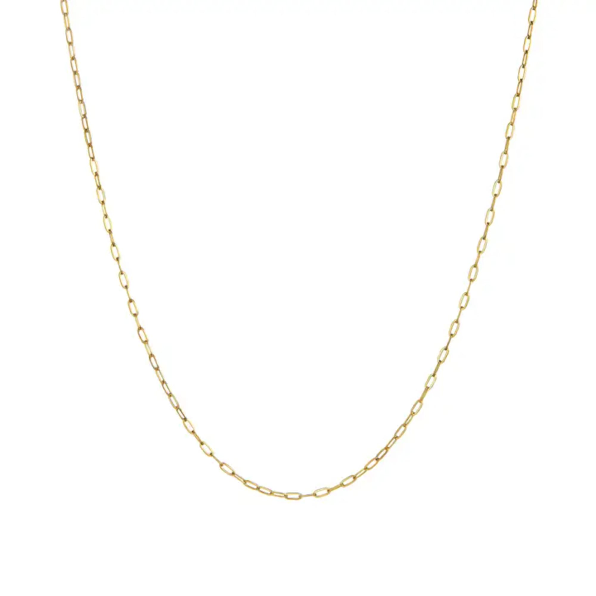 Gold chain necklace on a white background