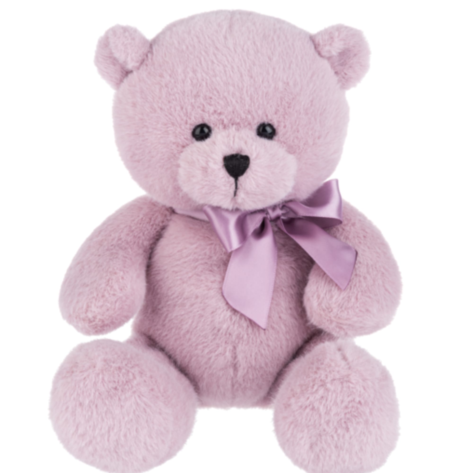 Pink teddy bear with a satin ribbon