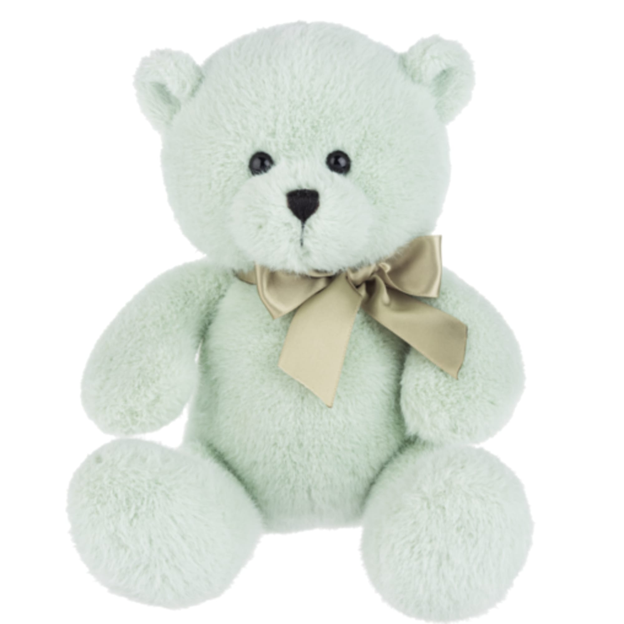 Mint green teddy bear with a satin bow