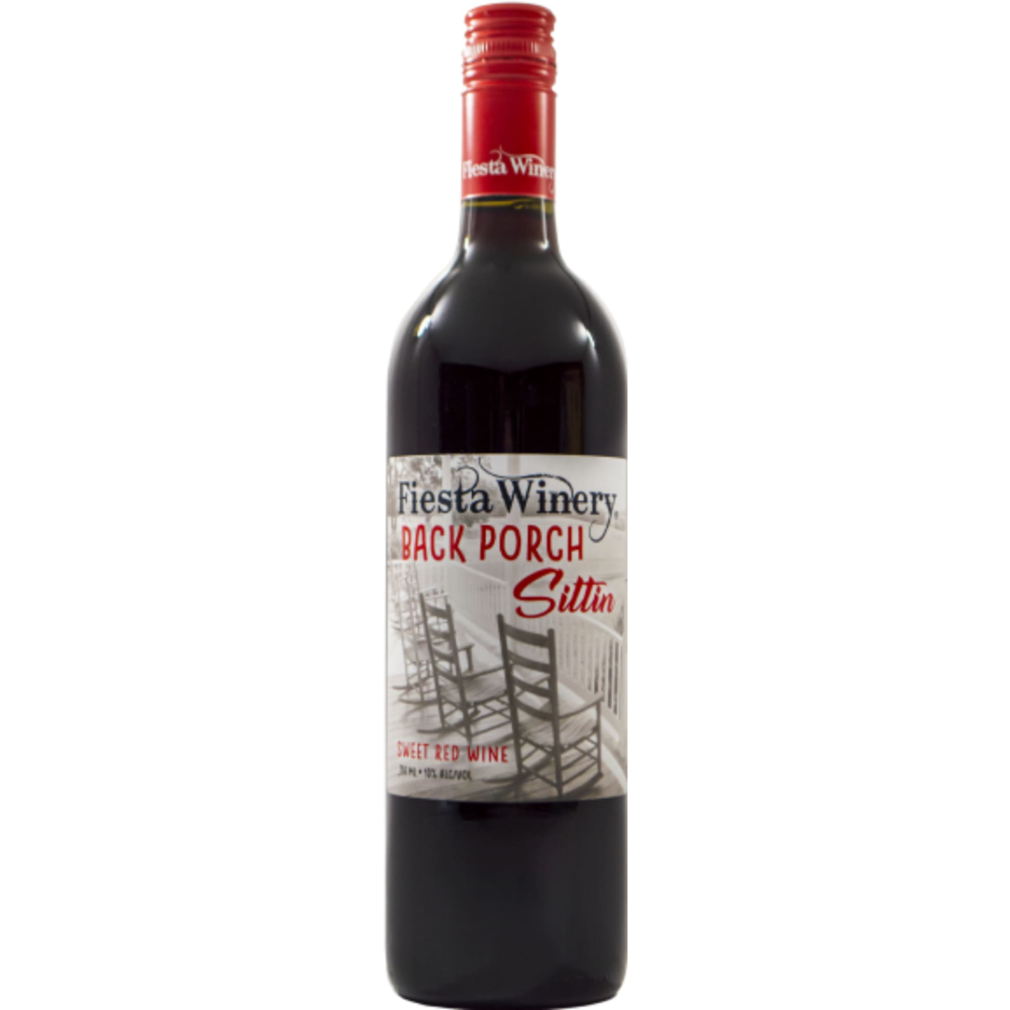 Bottle of red wine with a labeled cap and front label
