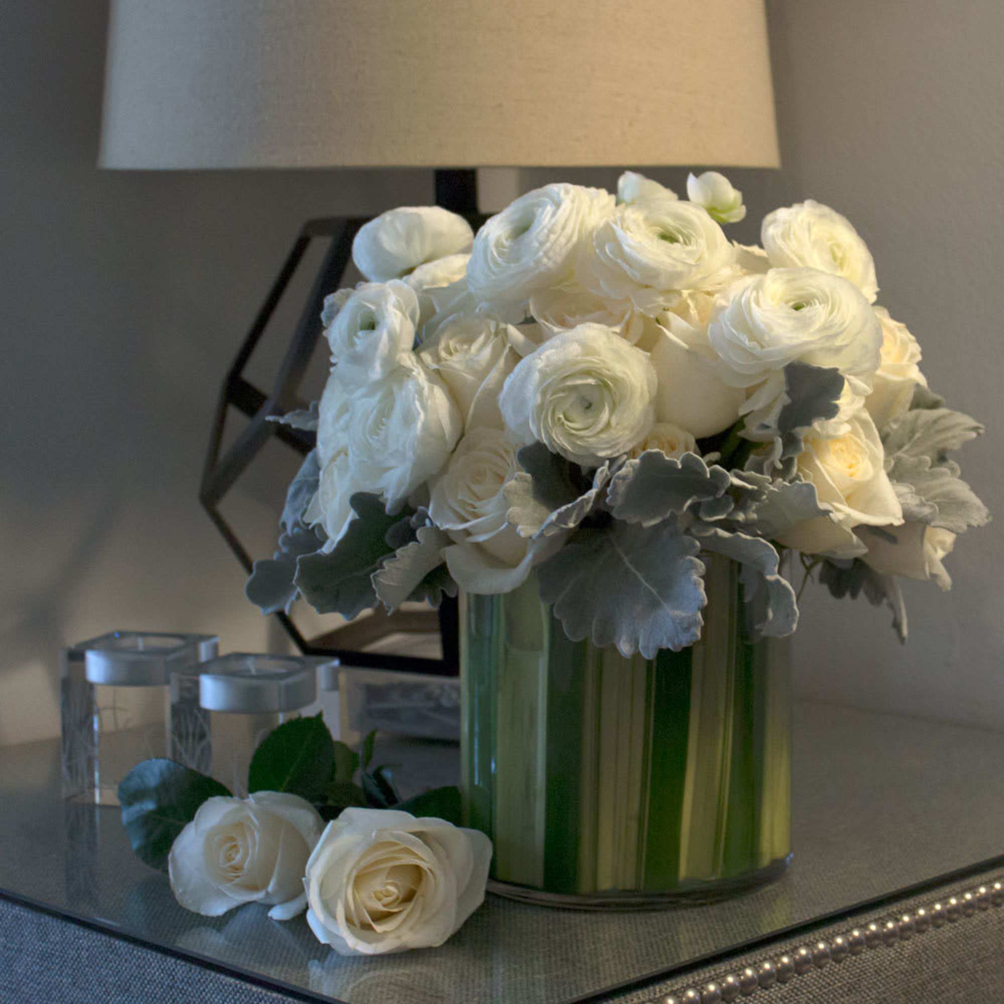 Full of life and natural beauty, this arrangement features a leaved glass, photo 3 of 3
