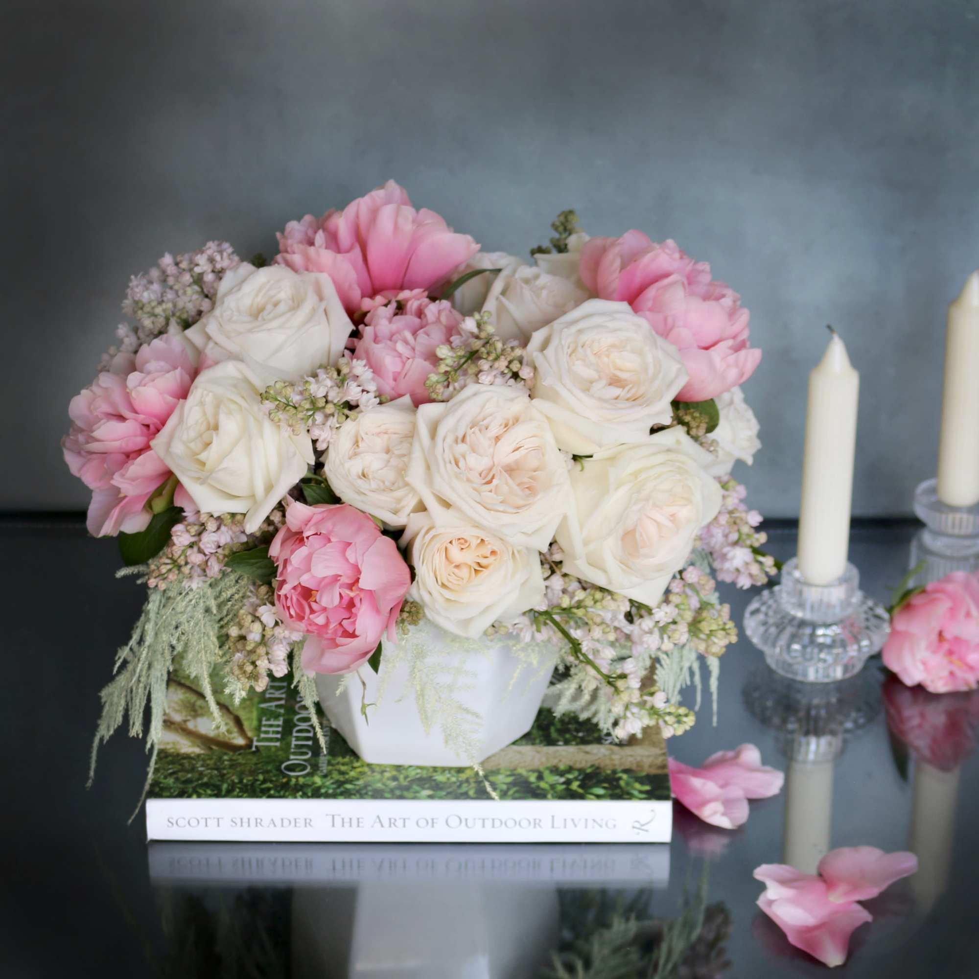 "Femme" is the definition of soft &amp; elegant. A beautiful romantic arrangement, photo 2 of 4