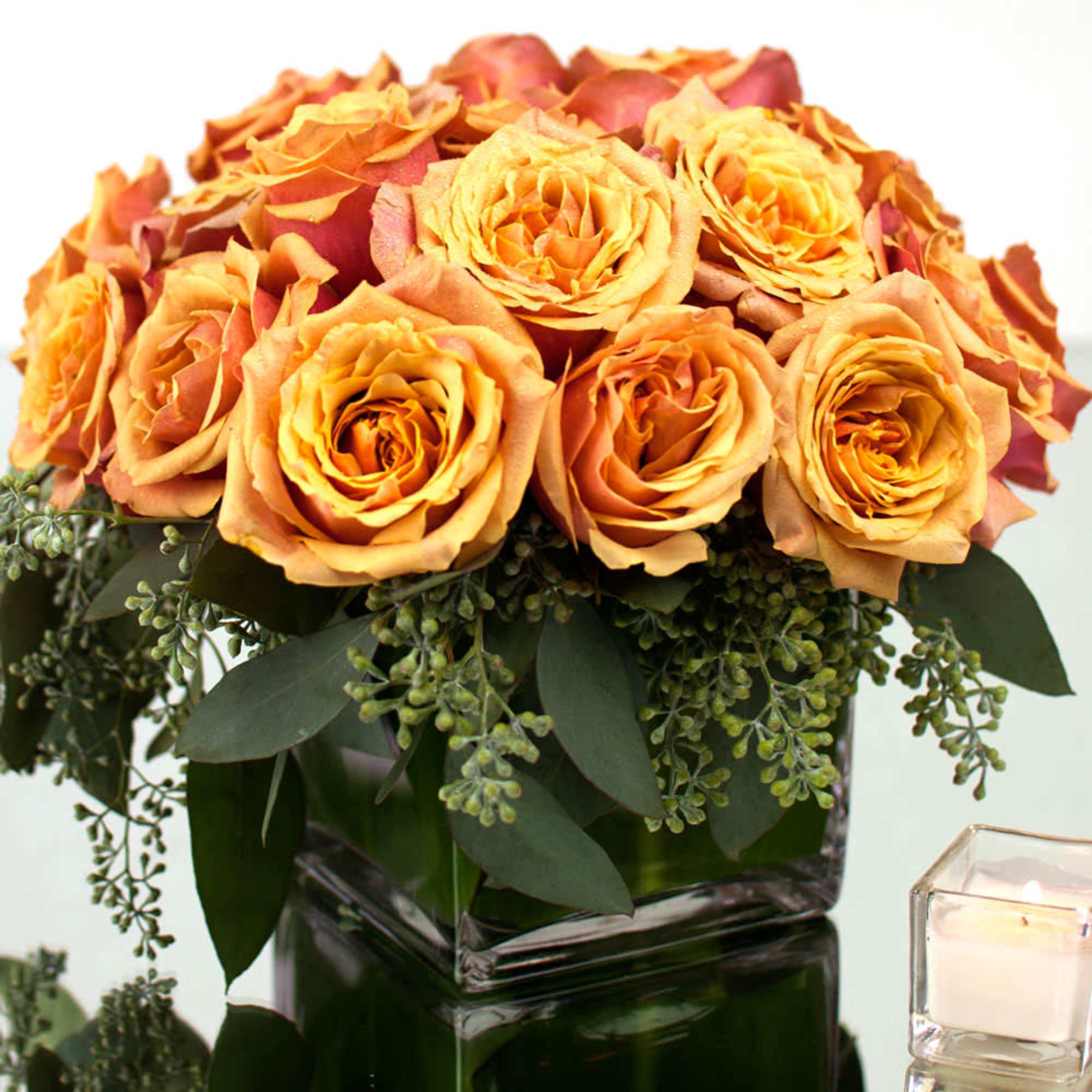 My Sherman Oaks Florist presents, two dozen perfect peach Roses in a, photo 2 of 2