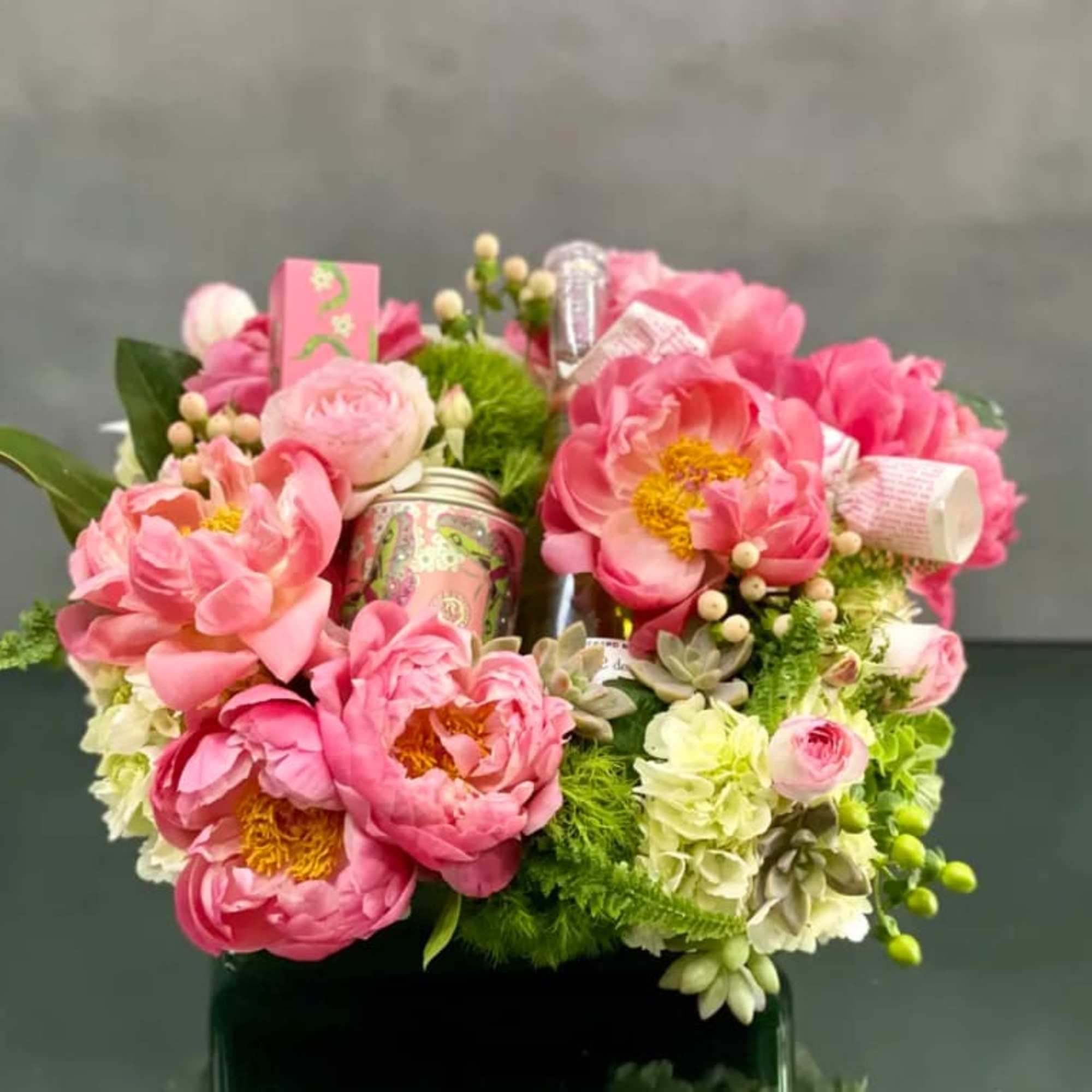 For same day Delivery - Presented in a 12-inch square box, approximately