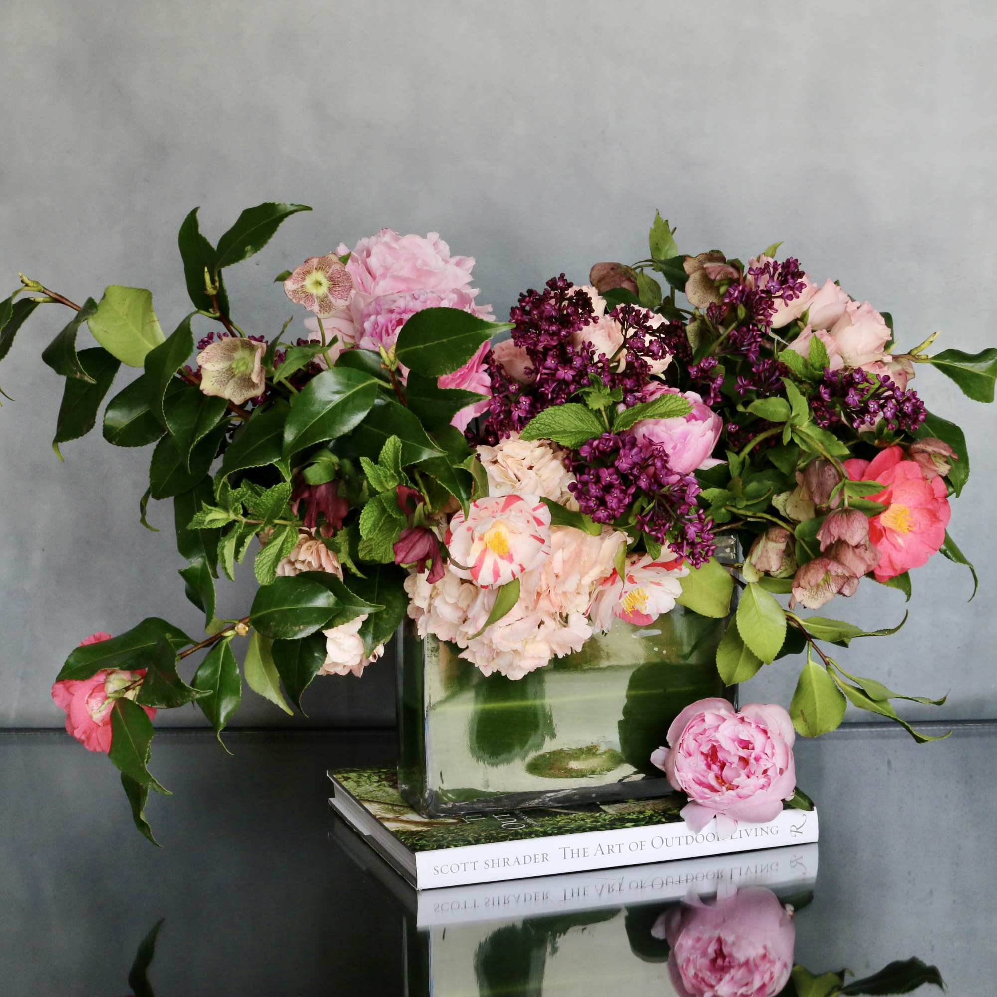"Eve's Garden" is a variety of pink florals, such as, Pink Peonies, photo 3 of 4