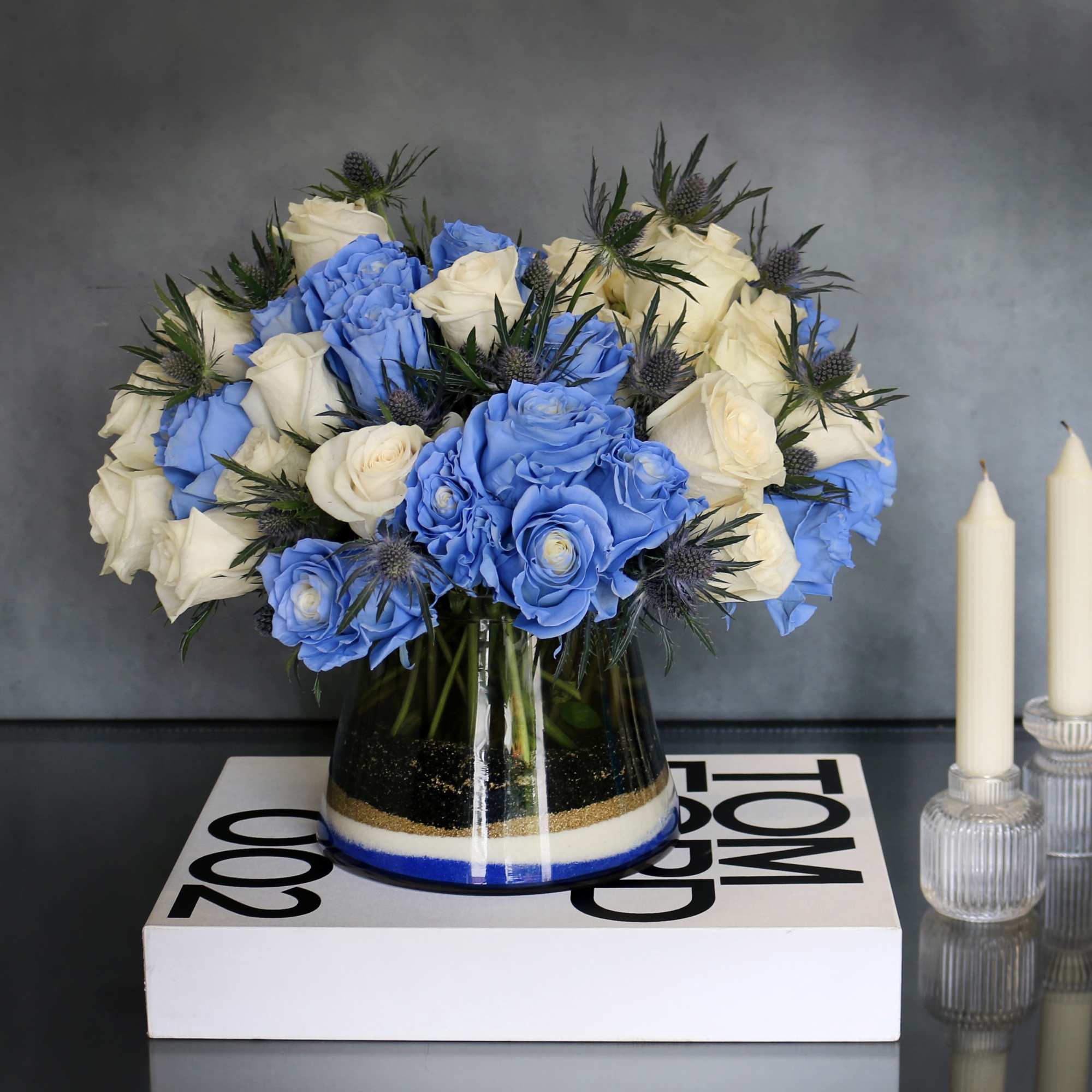 "Blue Me Away" is a unique new twist to a simple vase