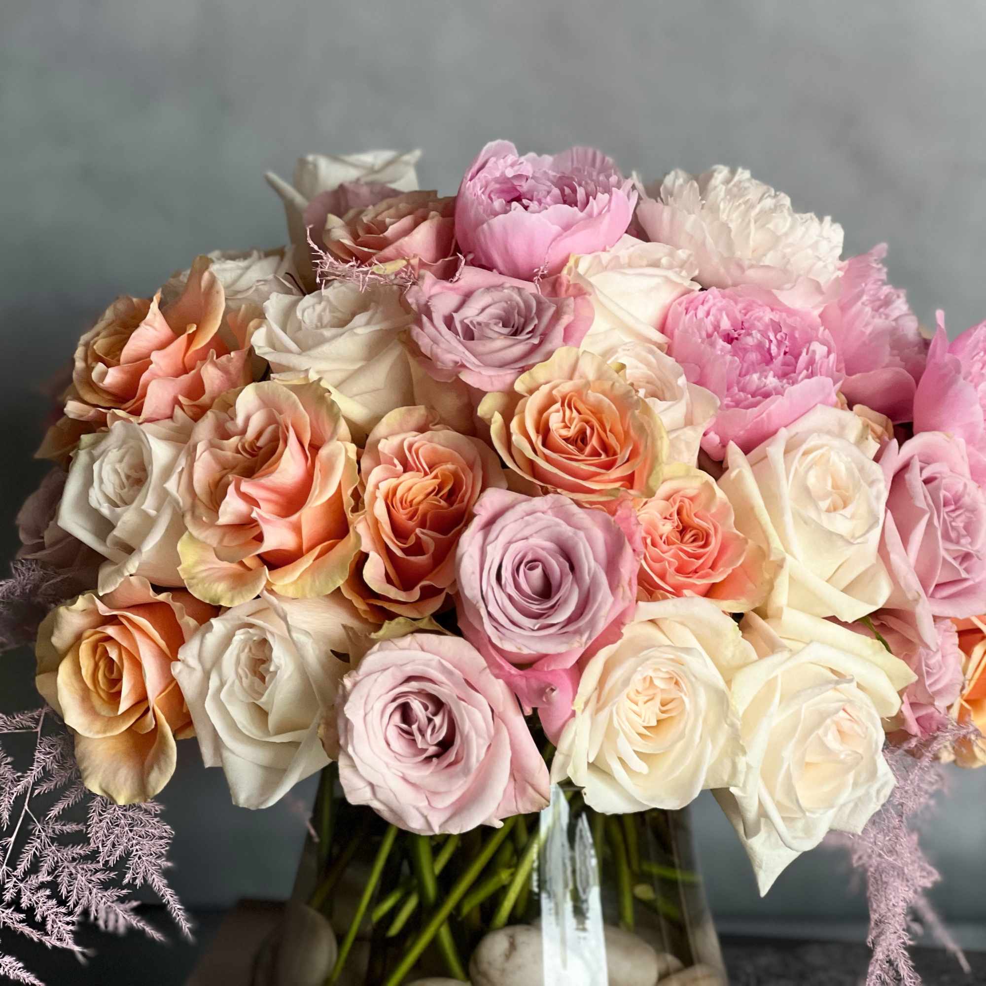 "Pink &amp; Chic" consists of a beautiful array of various pink Roses, photo 2 of 6