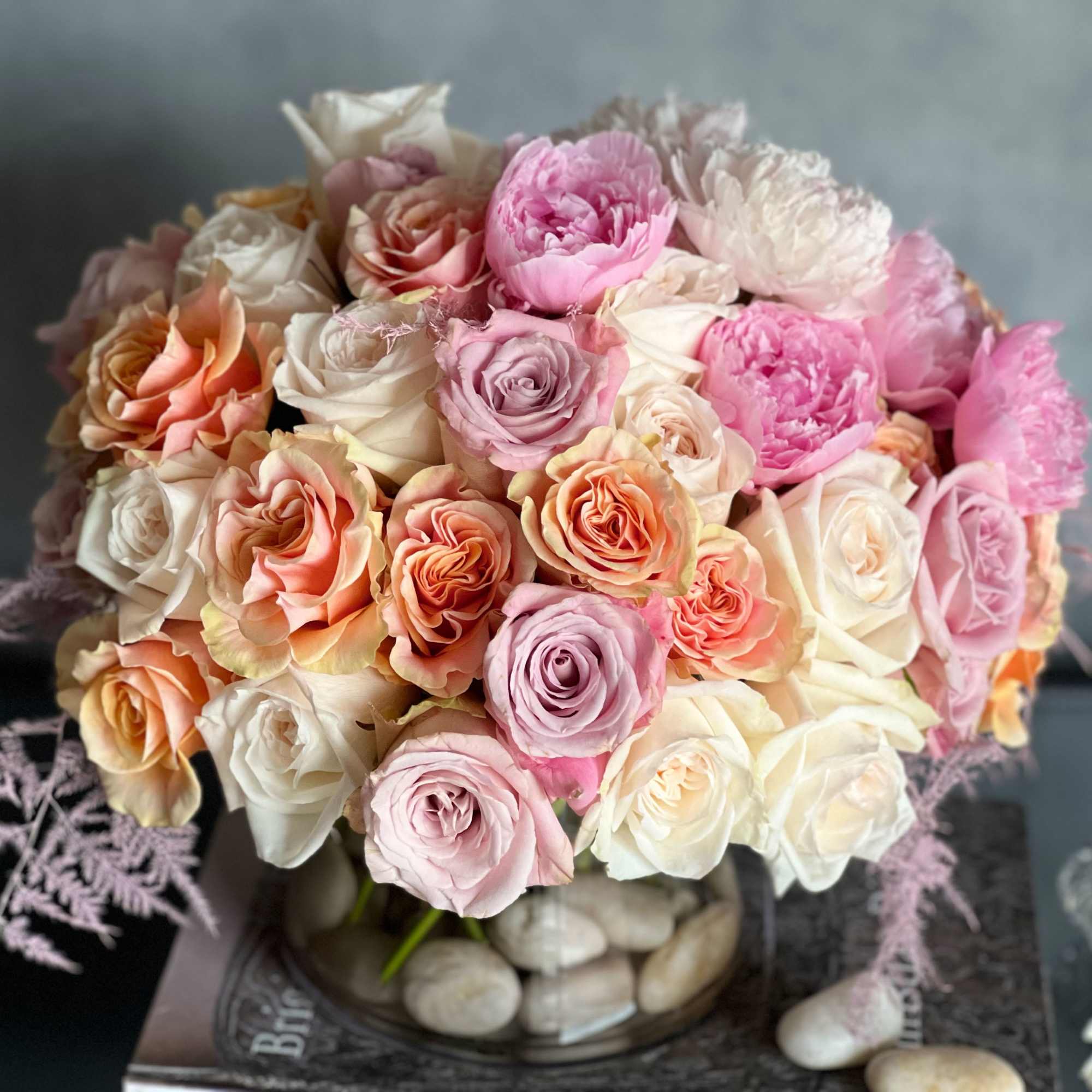 "Pink &amp; Chic" consists of a beautiful array of various pink Roses, photo 4 of 6