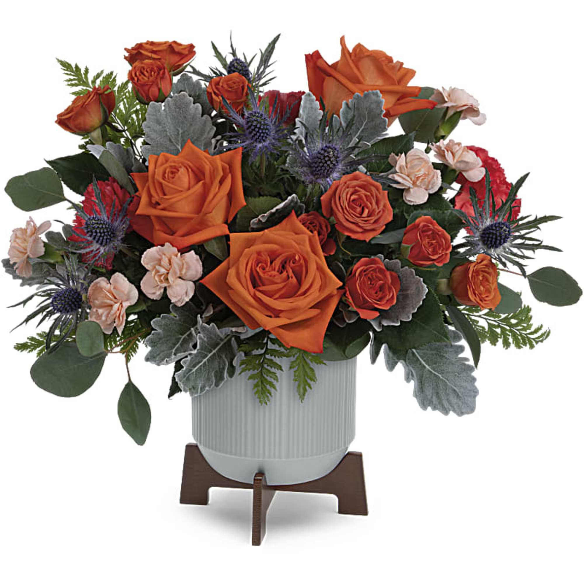 Sure to brighten Dad's day, Teleflora's Retro Brights Bouquet of radiant orange