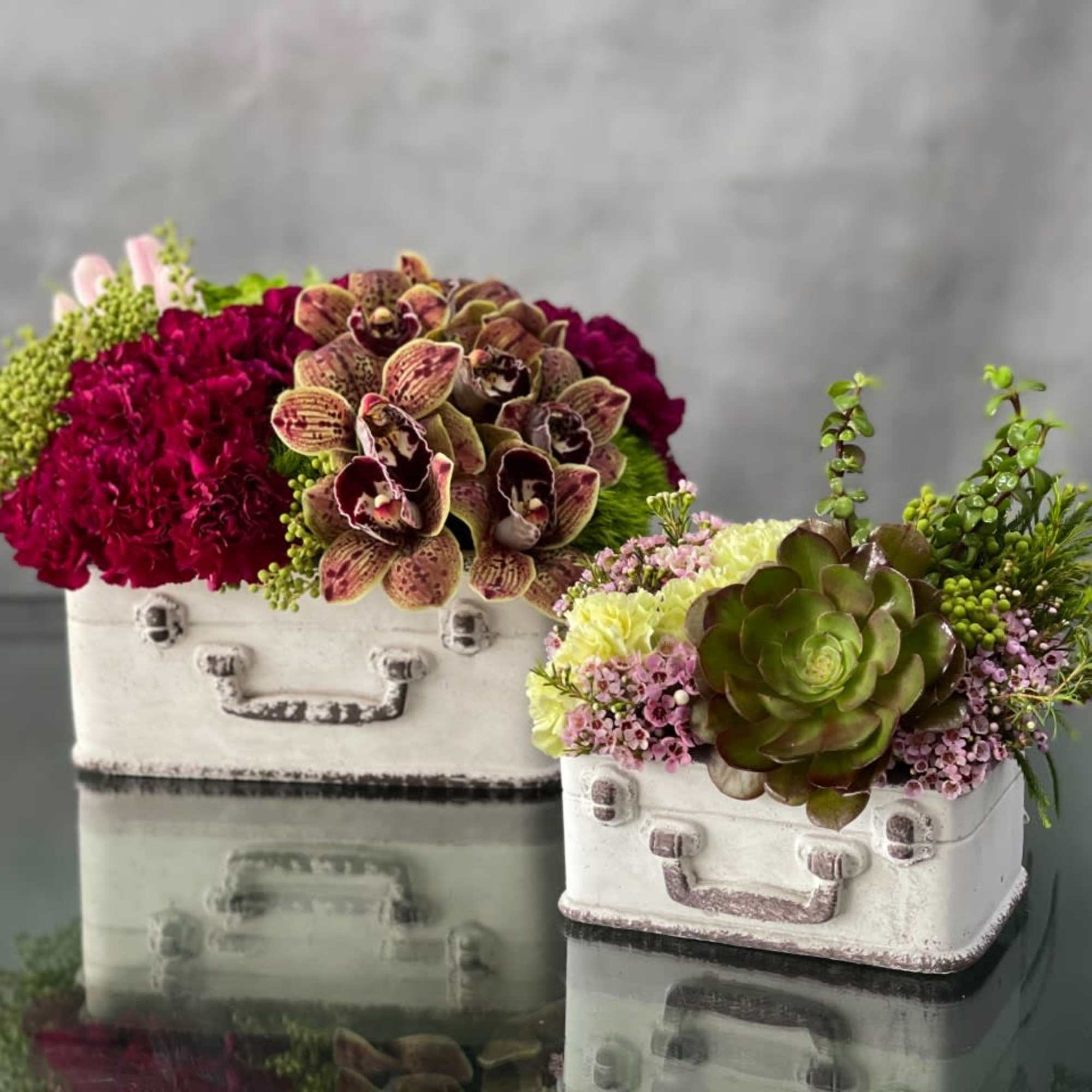 This whimsical set of suitcase planters is a great gift to someone