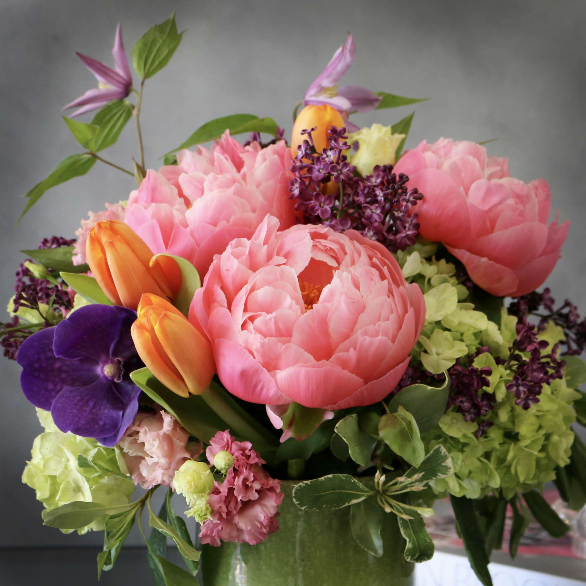 A beautiful floral arrangement in a 5-inch ceramic vase with an overall, photo 3 of 3