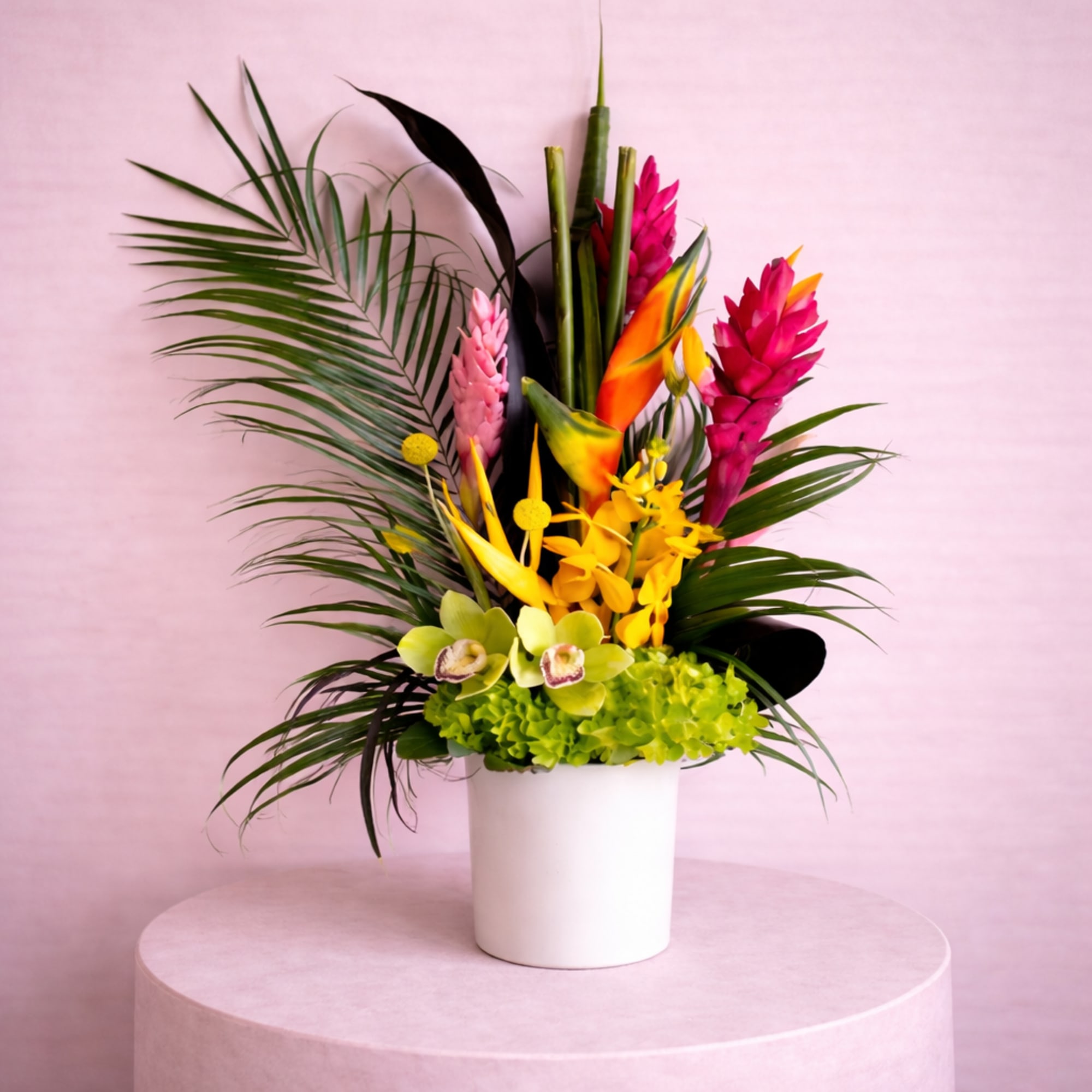 Elevate your space with a stunning tropical arrangement featuring vibrant ginger, and