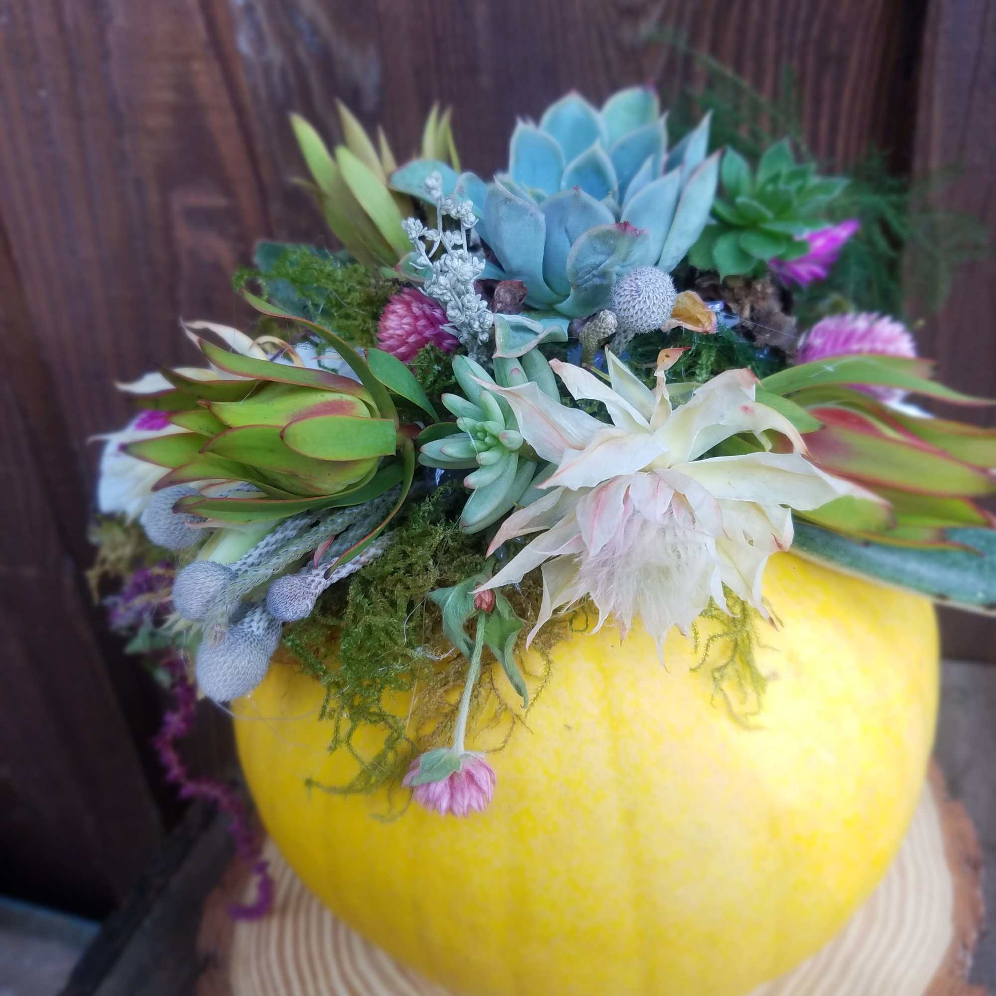 Long lasting unique gifts are created using real pumpkins, decorated with fresh, photo 3 of 3