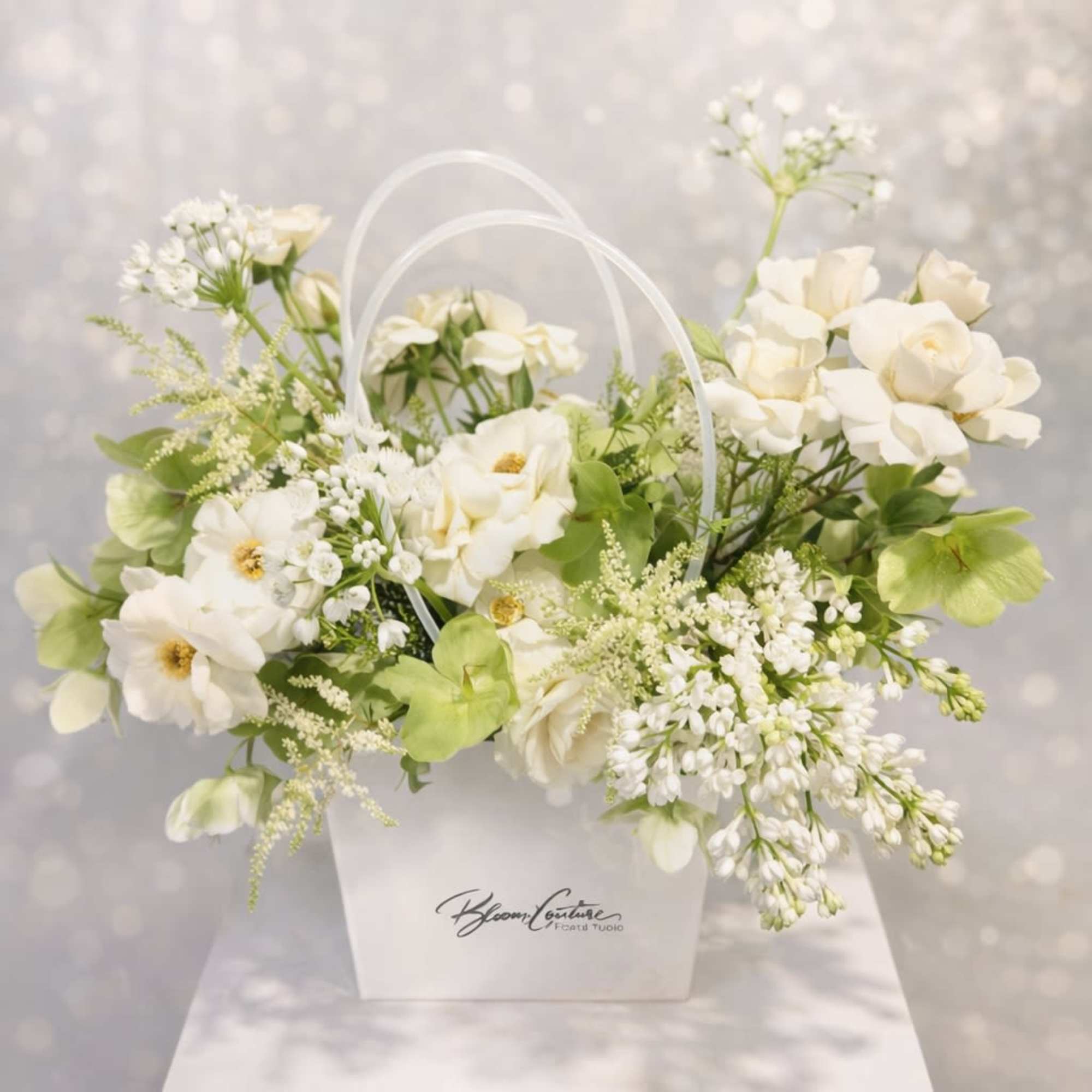 A fresh and elegant garden-style arrangement designed with premium seasonal flowers in, photo 3 of 3