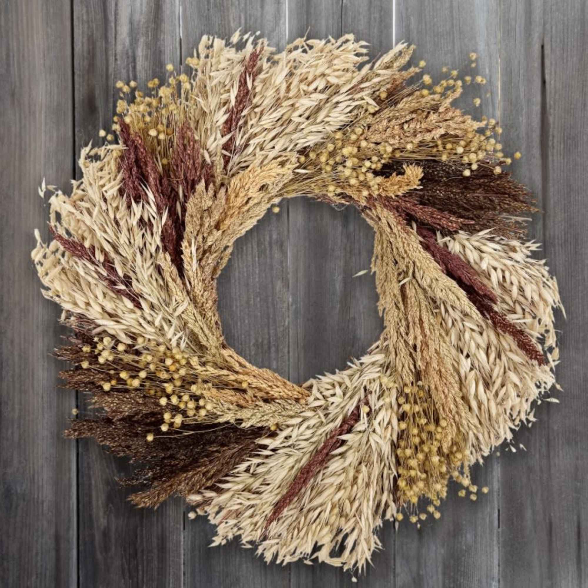 A lush harvest wreath that can both transition in and out of, photo 3 of 3