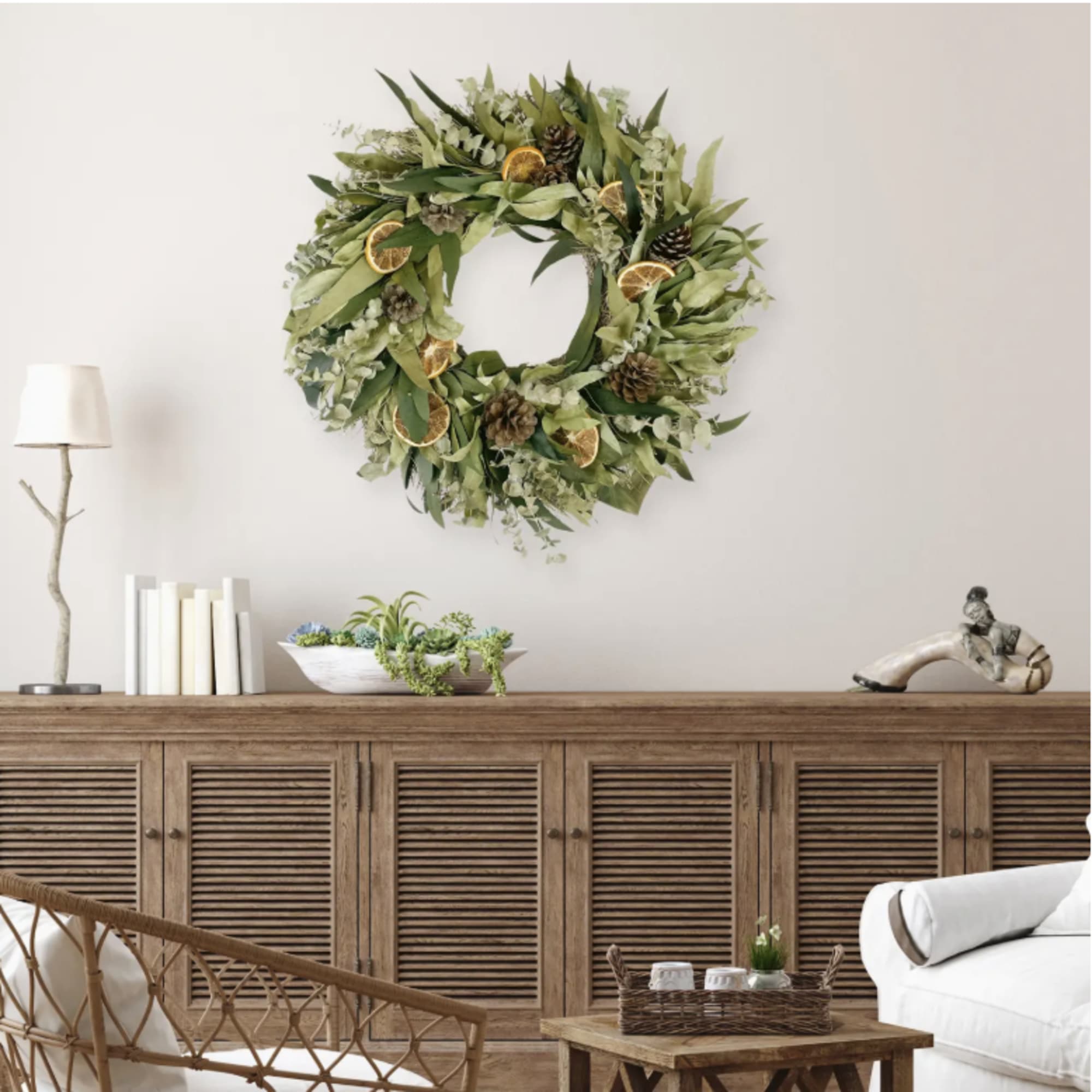 A festive wreath that can both transition in and out of the, photo 3 of 4