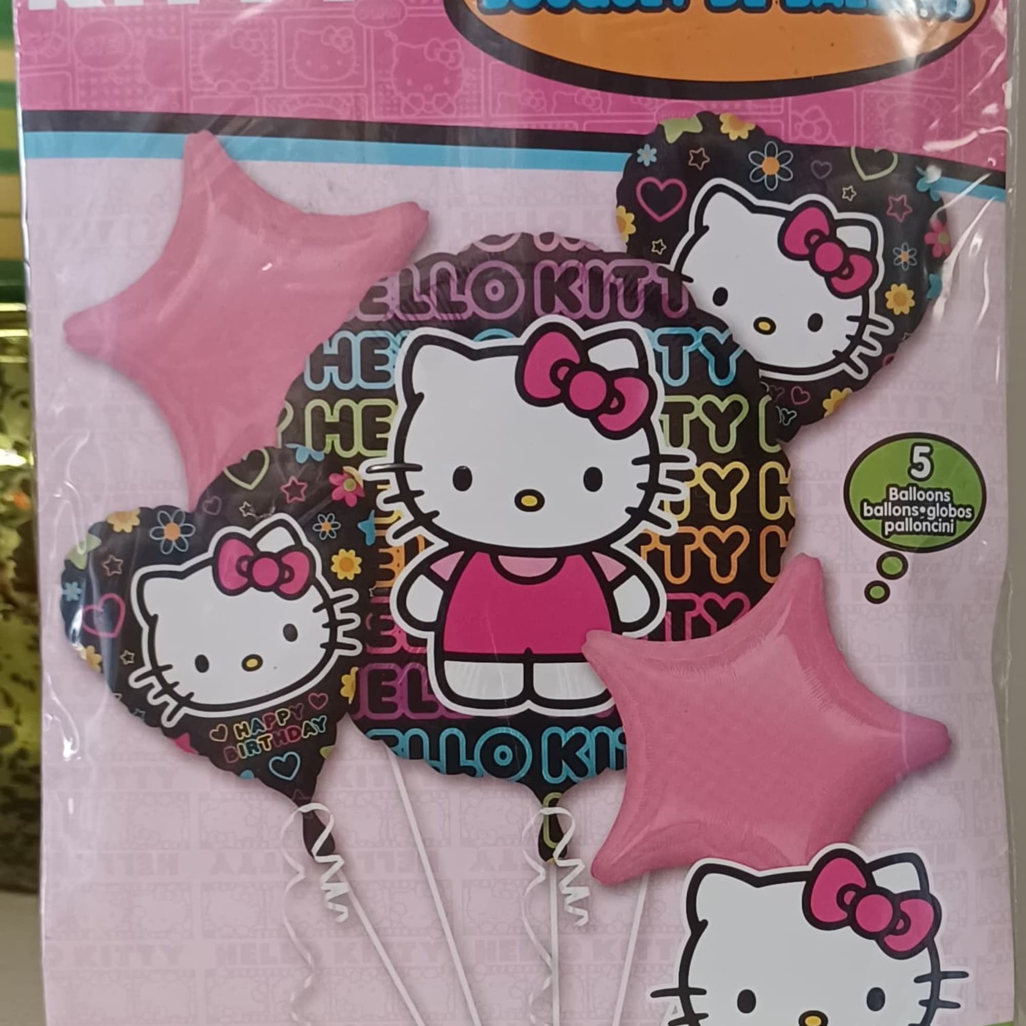 Hello Kitty balloon bouquet kit with pink star balloons