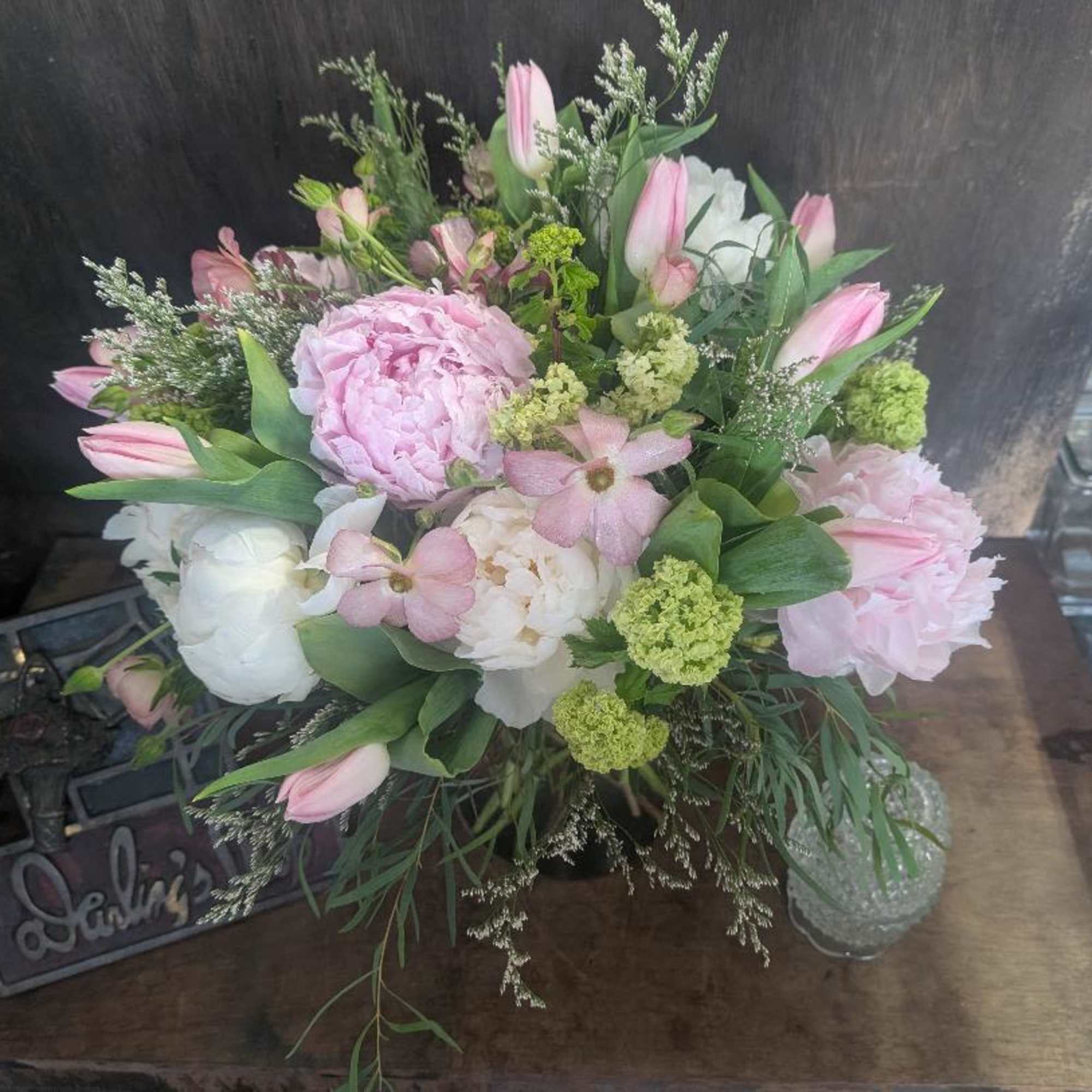 Pink and white peonies, pink tulips and more , photo 2 of 2