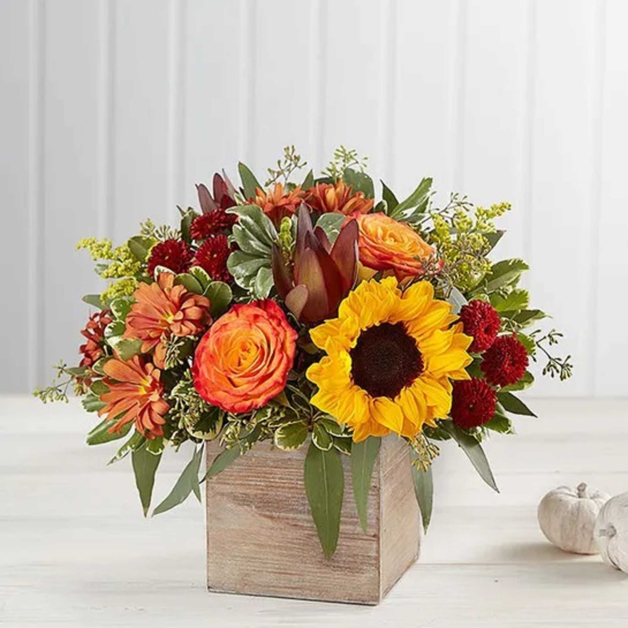 The color and charm of an autumn country harvest inspired our farmhouse-style