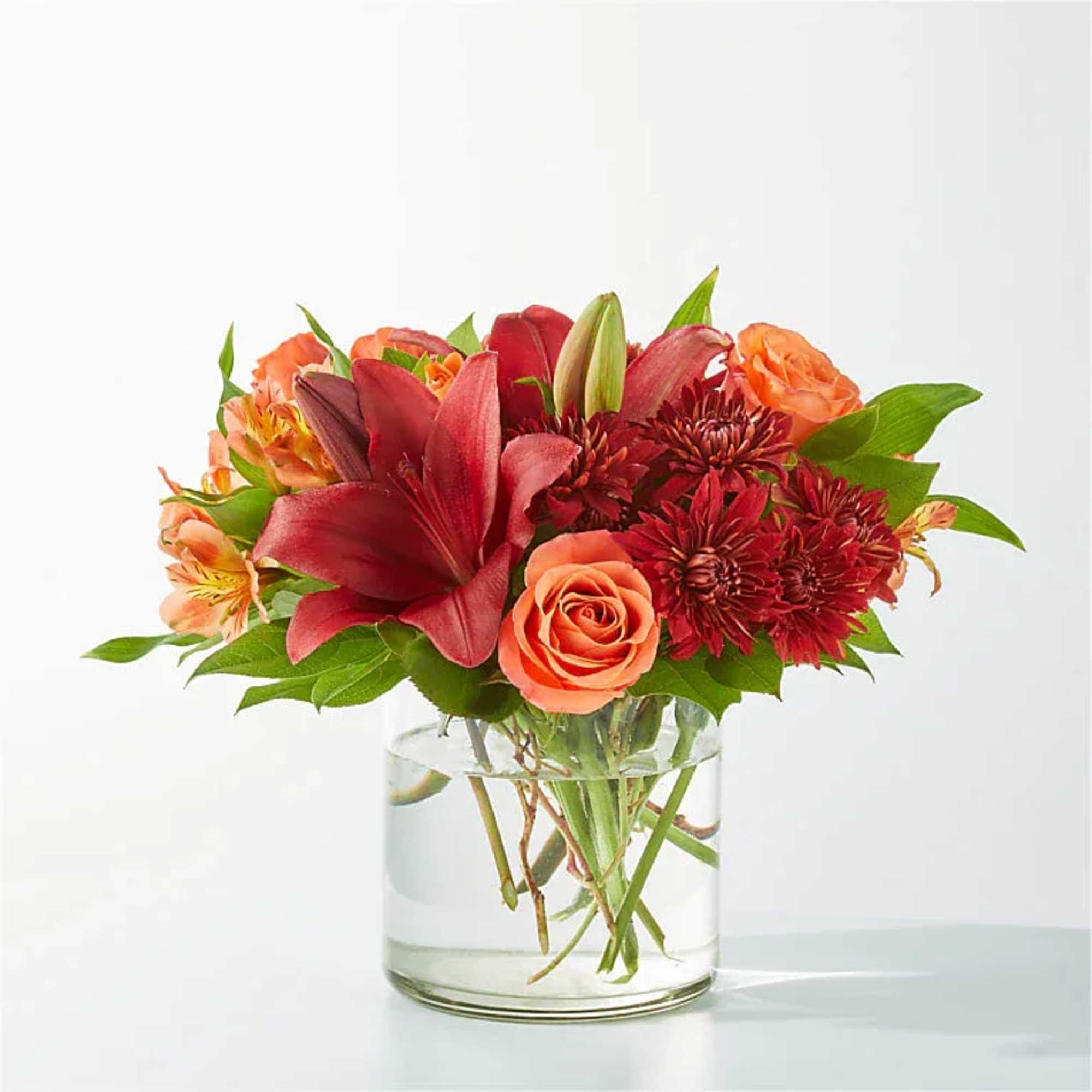 Capturing the colors of fall foliage, the Crimson Leaves Bouquet is an