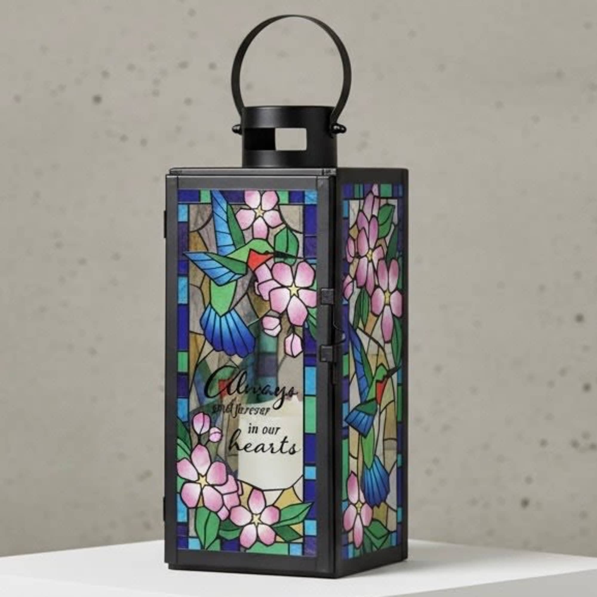 "Always and Forever" Stained Glass Lantern..Our stained glass lanterns are made with, photo 2 of 3