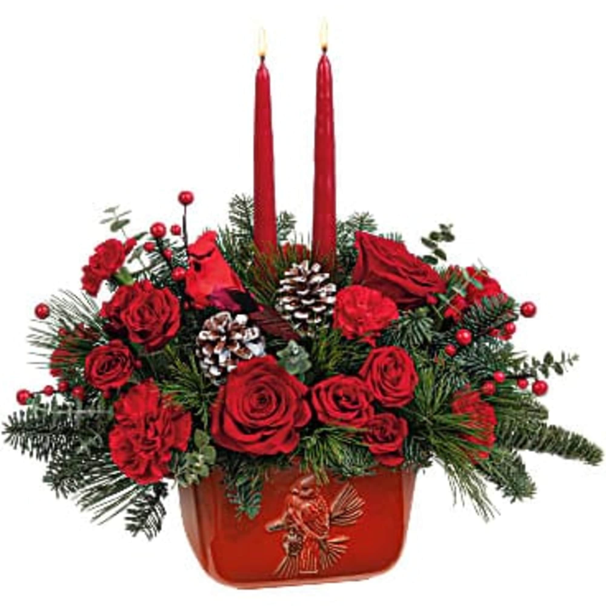 Embossed with a nostalgic cardinal motif and hand-painted a radiant crimson red