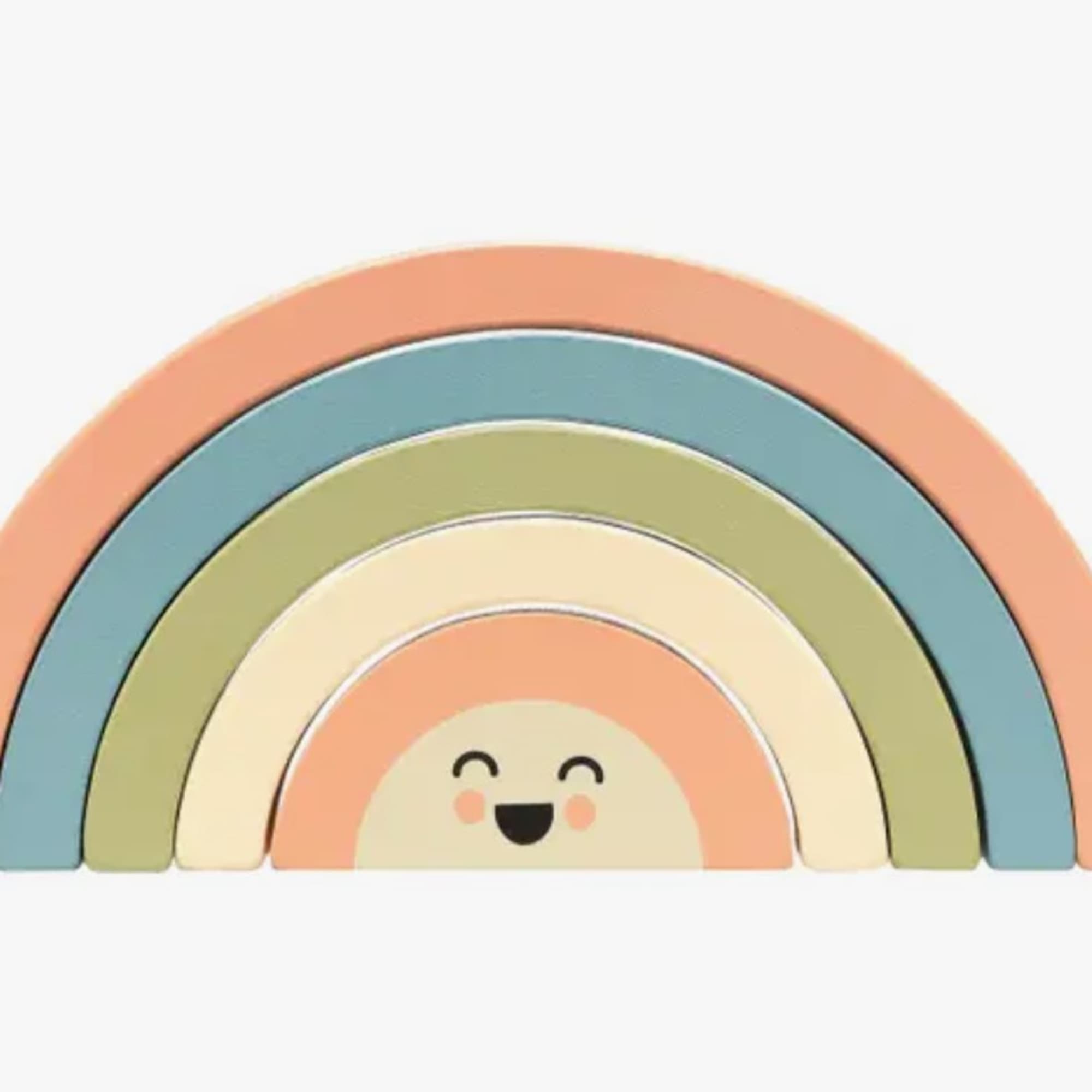 Pastel rainbow wall decor with a smiling face, photo 2 of 2
