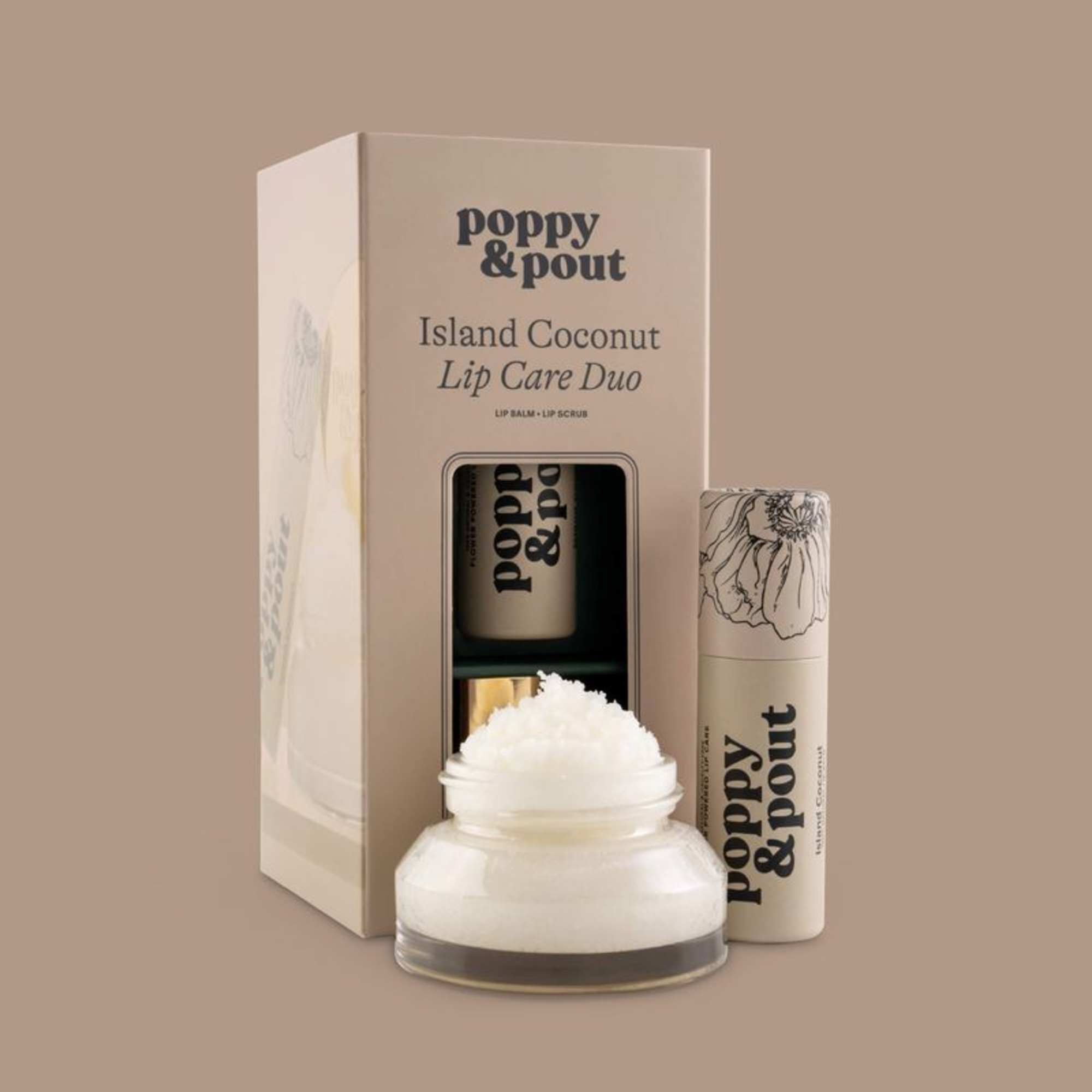 Lip care set with a jar and tube in a box
