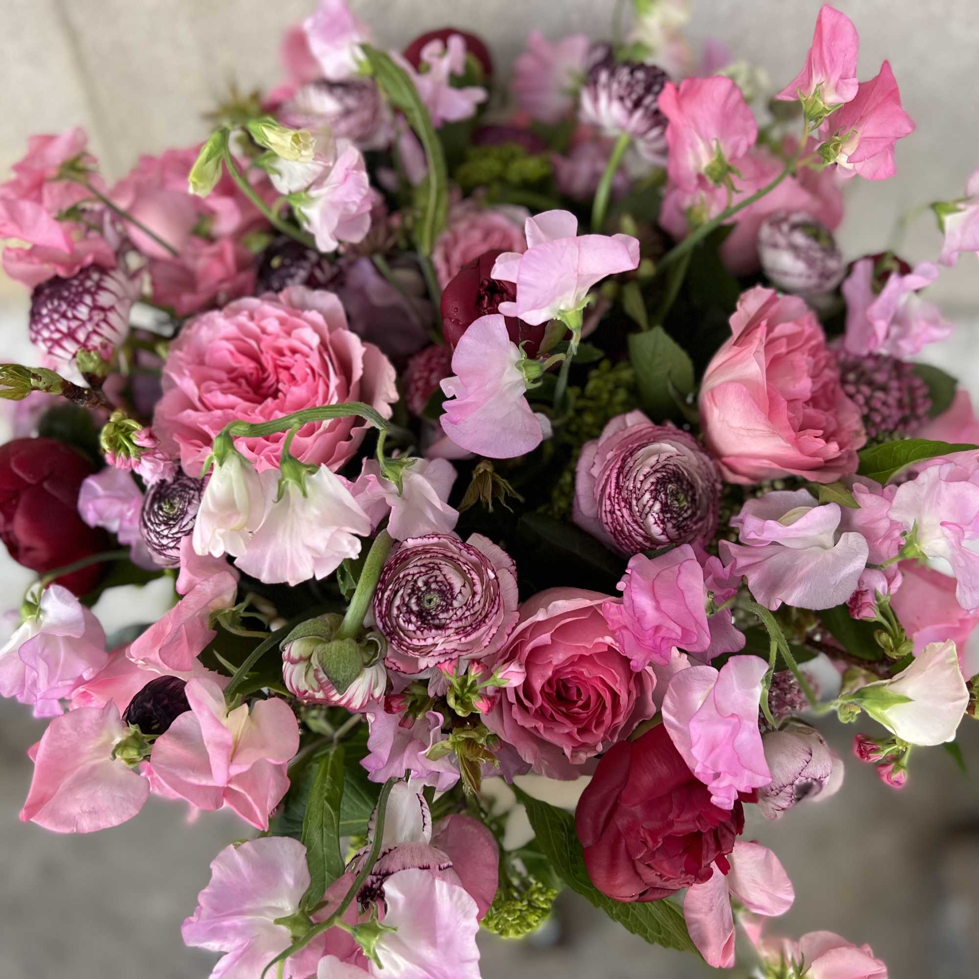 This elegant arrangement, complemented by swirling garden roses , soft and subtle, photo 11 of 11