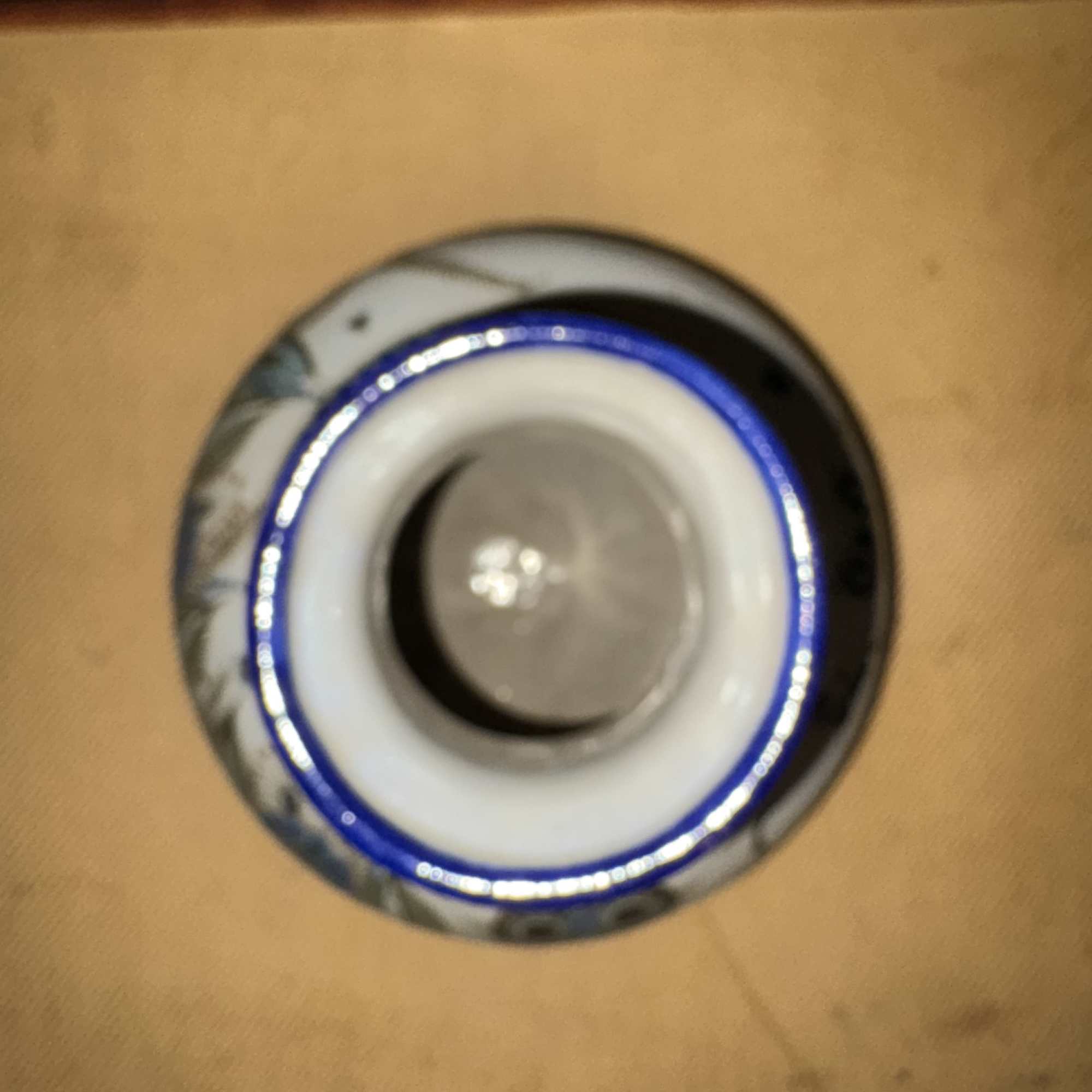 Signed Ken Edwards Pottery Vase with Blue Horned Owl Design, El Palomar, photo 2 of 3