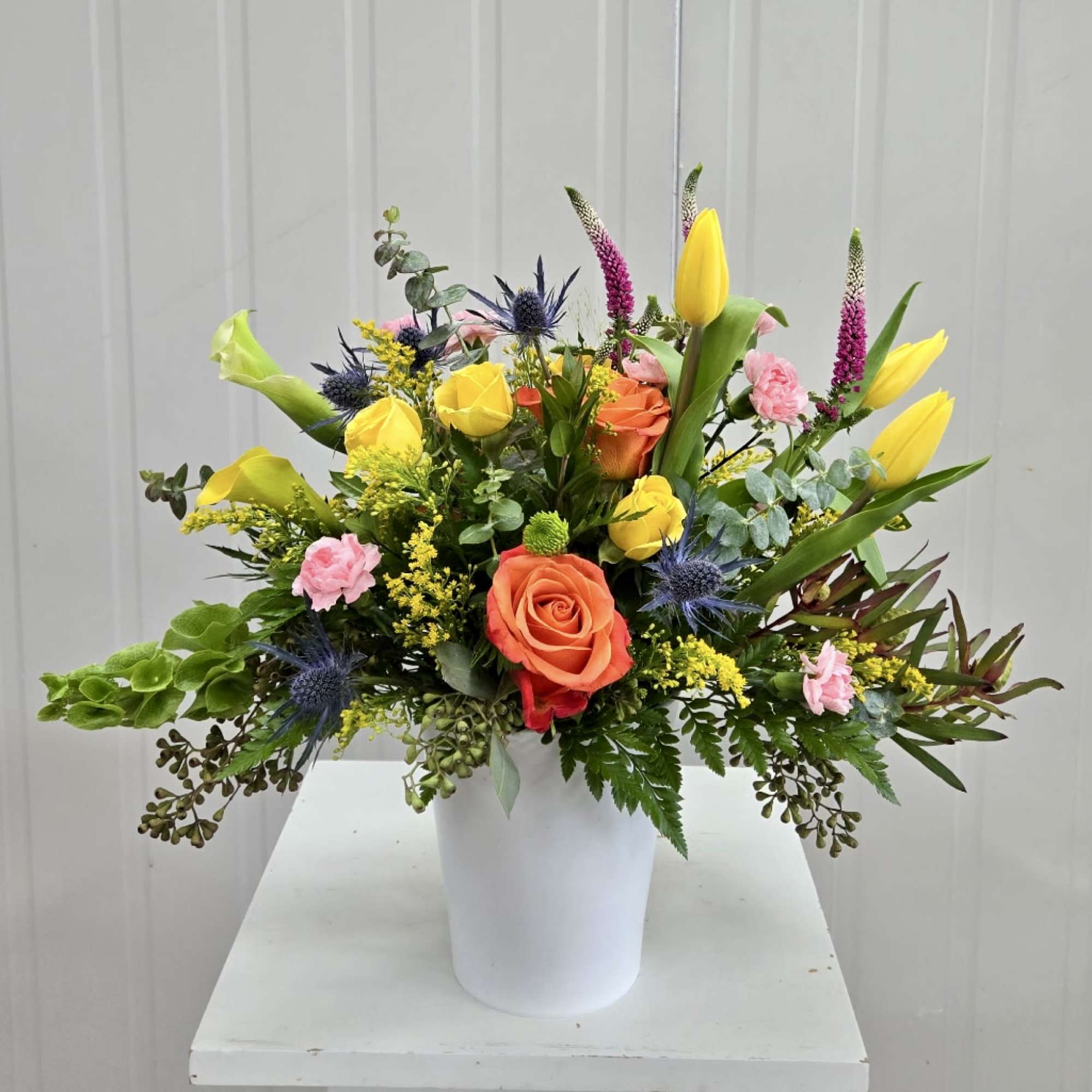 A Designers Choice Assortment of Fresh Cut Flowers Arranged in a Wildflower