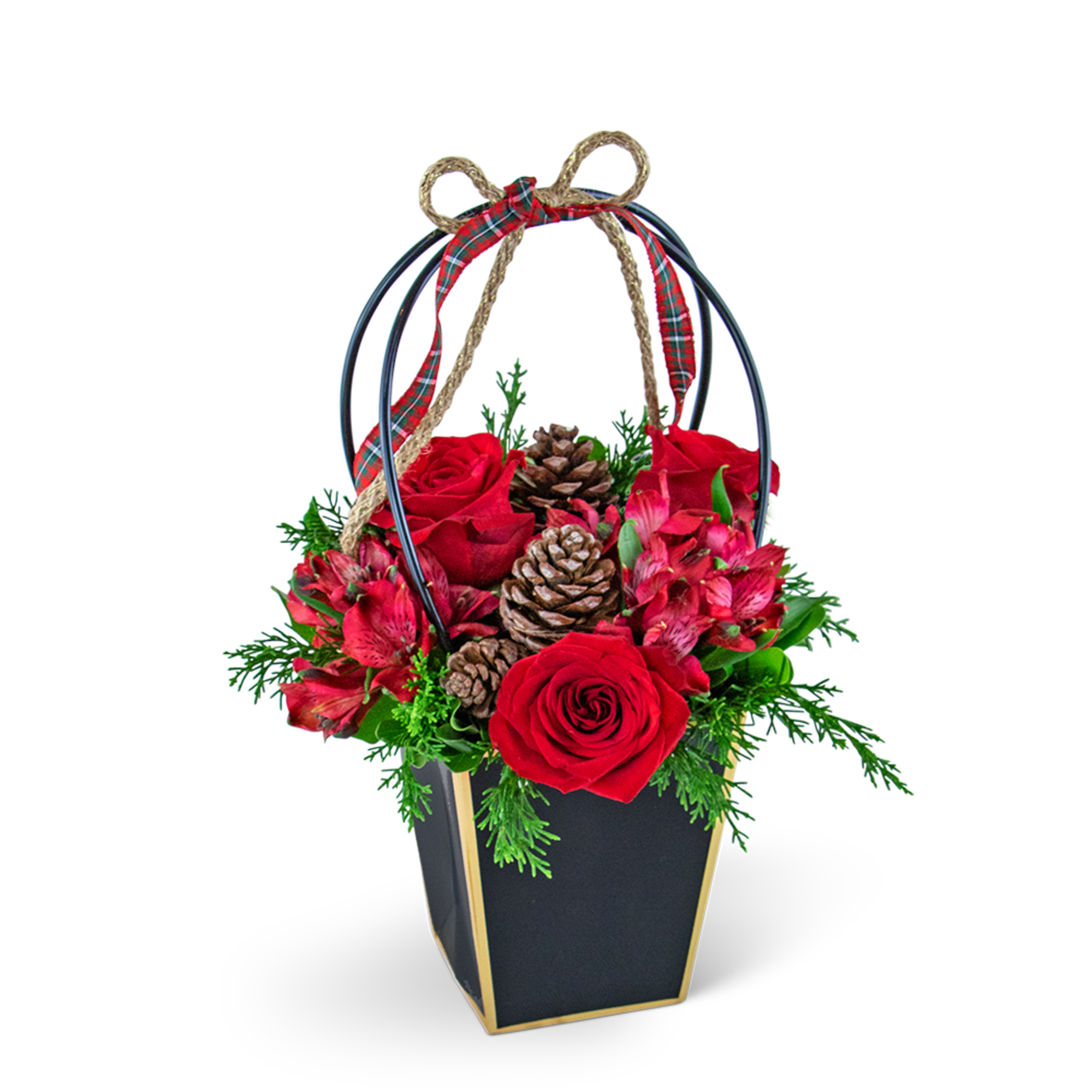 Embrace the holiday spirit with our Piney Rose Holiday Tote. This charming