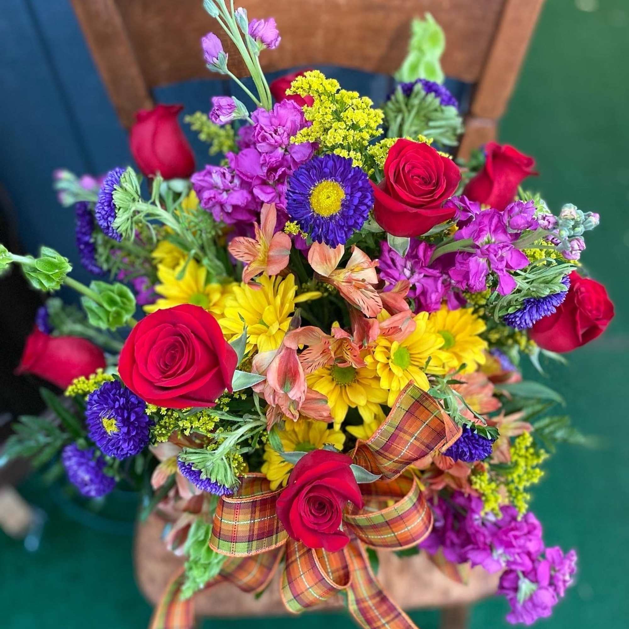 A nice mix of fresh flowers in some of the best fall, photo 2 of 3