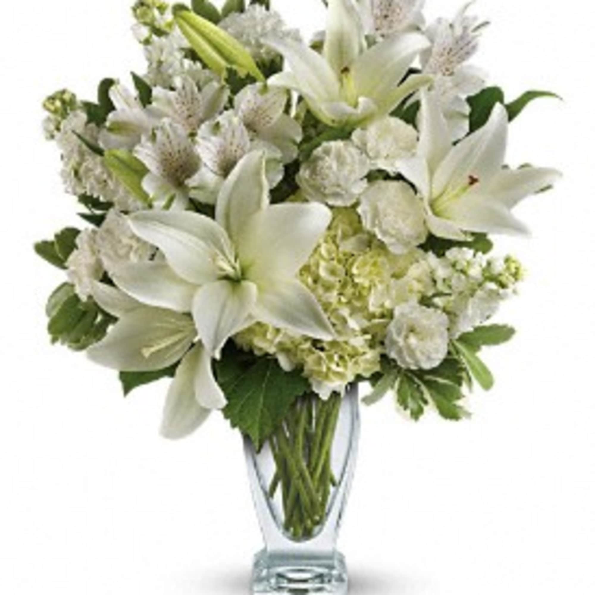 Who's the fairest of them all? This snow-white bouquet. A stunning statement