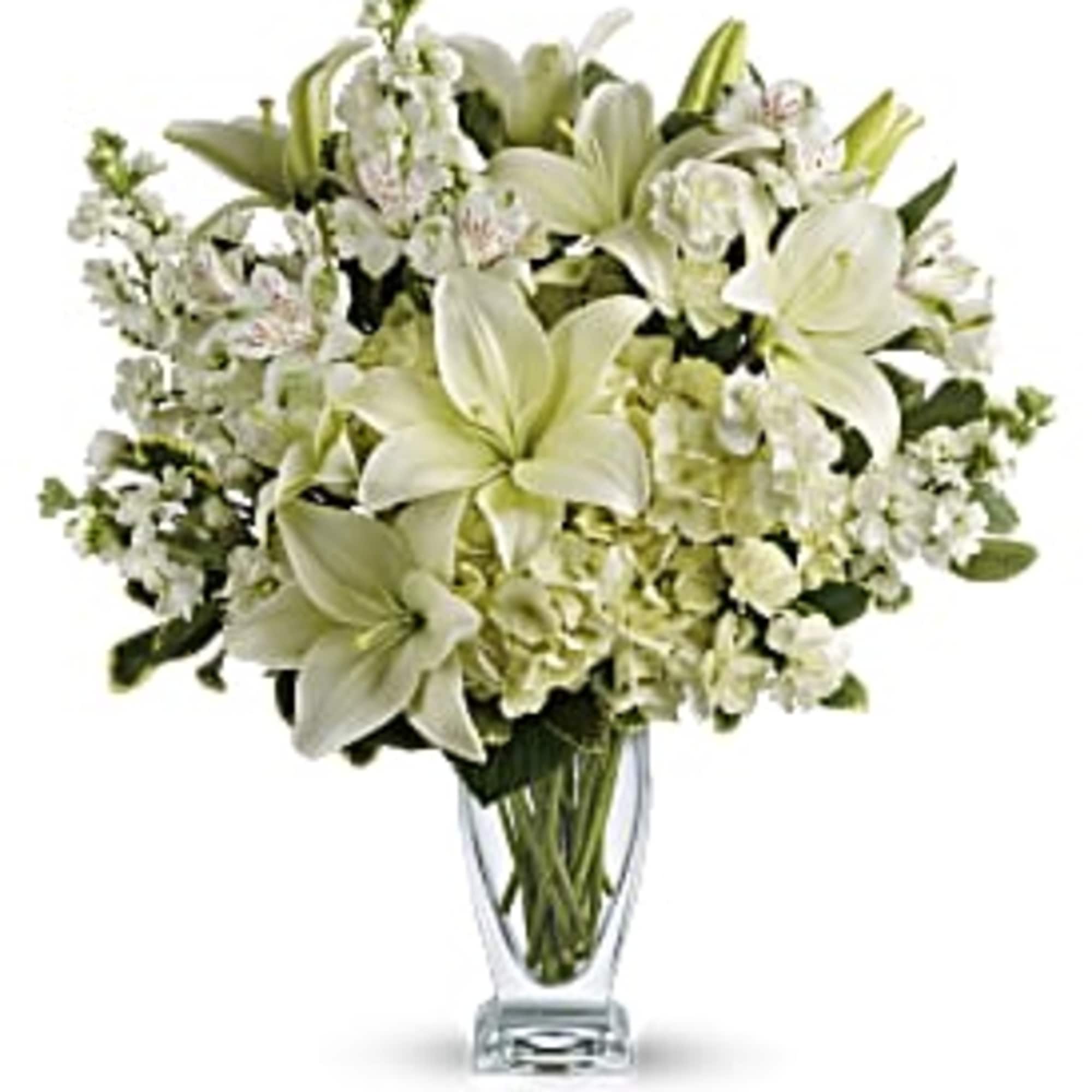 Who's the fairest of them all? This snow-white bouquet. A stunning statement