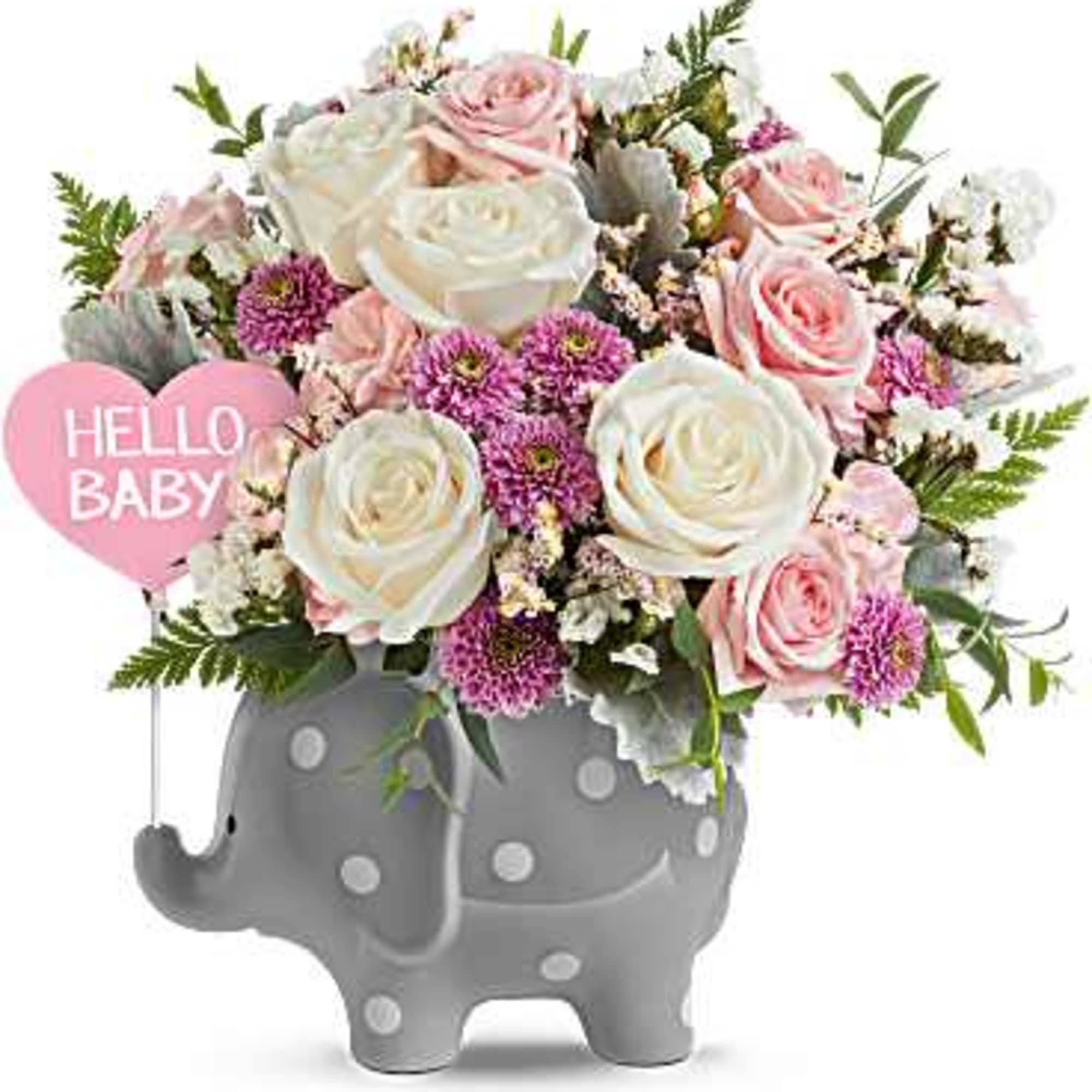 Teleflora's Dreamy Delight Bouquet - Pink features cr&egrave;me roses, pink spray roses